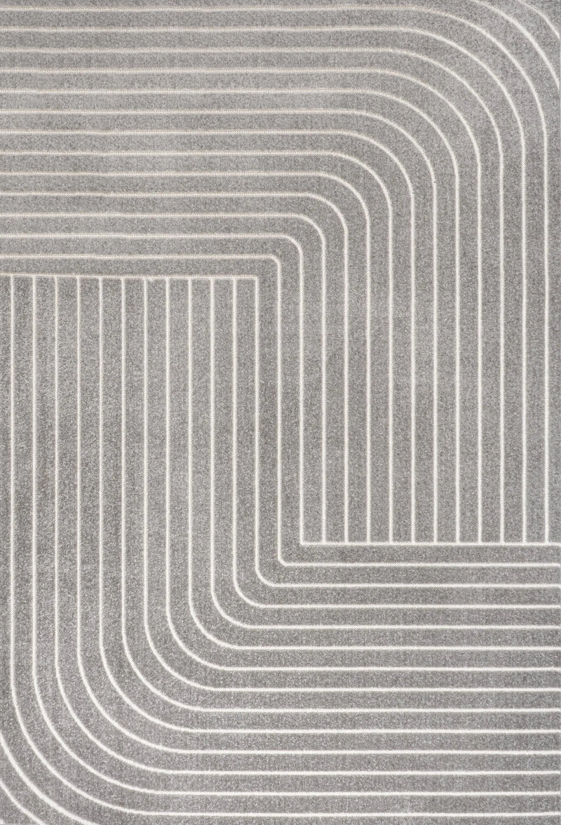 8' X 10' Gray And Ivory Striped Indoor Outdoor Area Rug Homeroots Outdoor