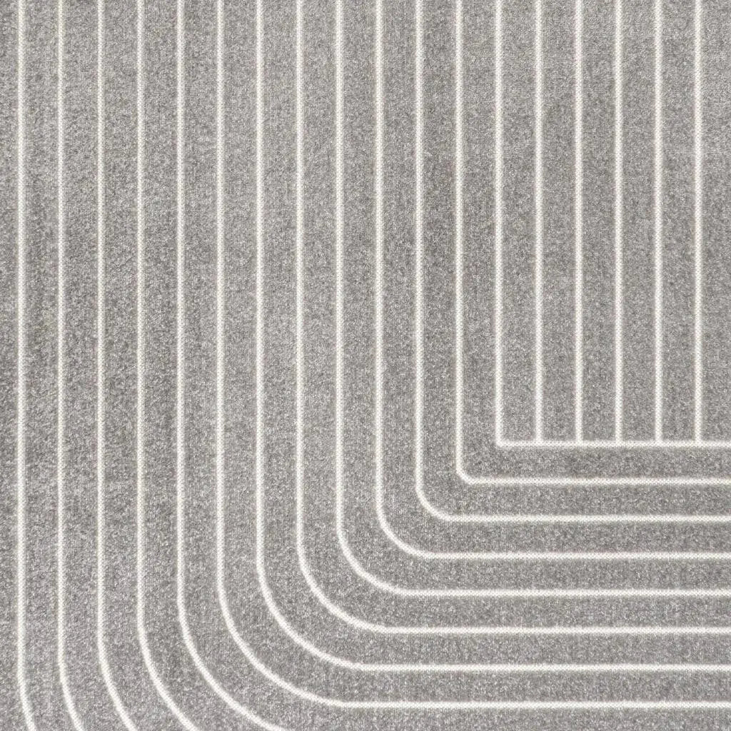 8' X 10' Gray And Ivory Striped Indoor Outdoor Area Rug Homeroots Outdoor