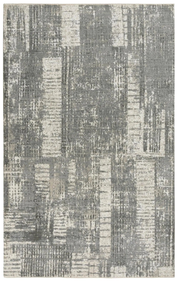 8' X 10' Gray And Light Gray New Zealand Lambs Wool Abstract Hand Carved Handmade Area Rug Homeroots Home Decor