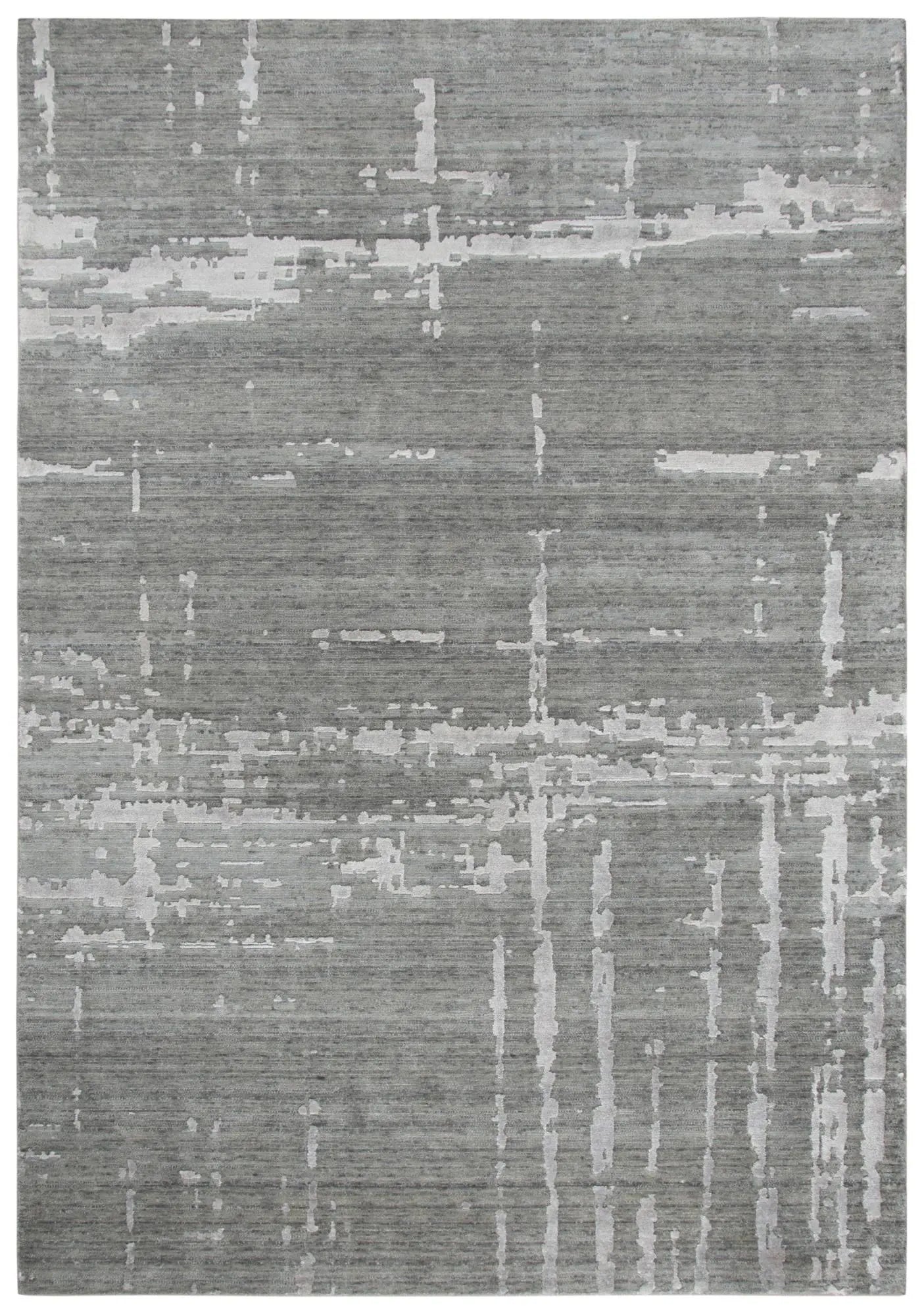 8' X 10' Gray And Light Gray New Zealand Lambs Wool Abstract Hand Carved Handmade Area Rug Homeroots Home Decor