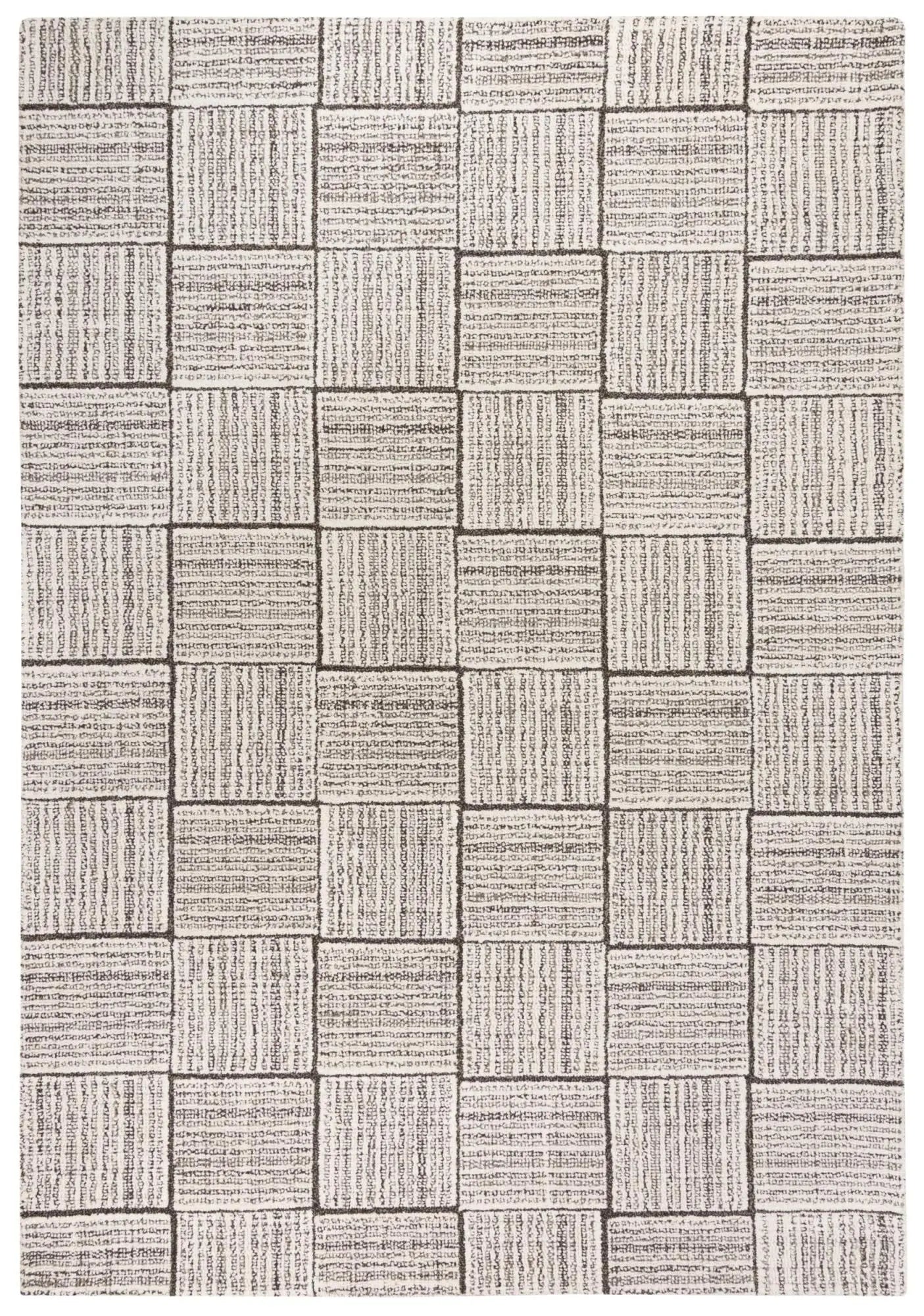 8' X 10' Gray And Natural Wool Checkered Hand Tufted Area Rug Homeroots Home Decor