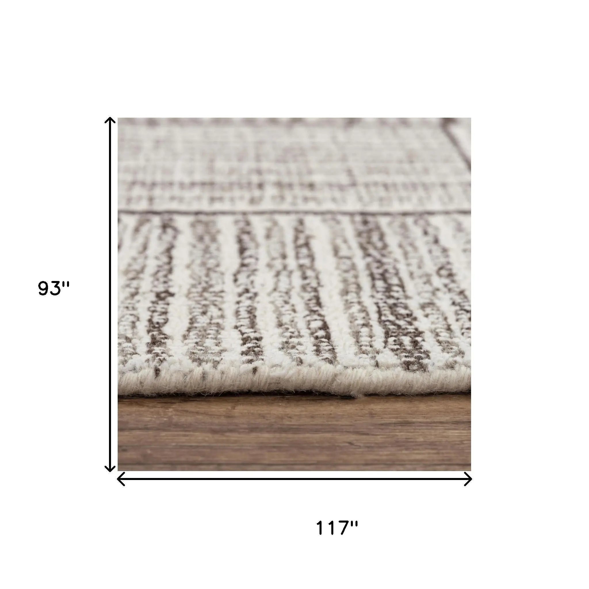 8' X 10' Gray And Natural Wool Checkered Hand Tufted Area Rug Homeroots Home Decor