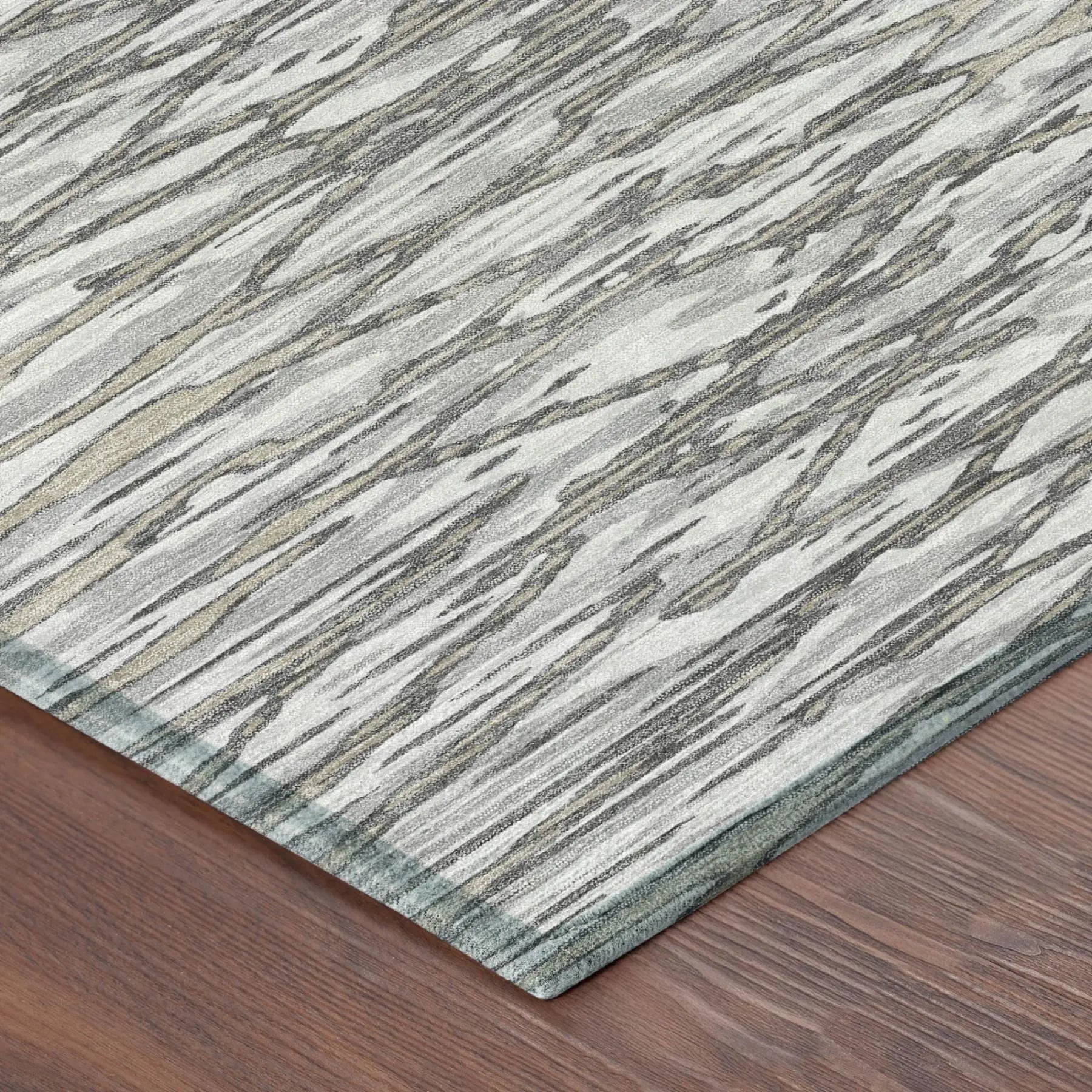 8' X 10' Gray And Pewter Abstract Washable Indoor Outdoor Area Rug Homeroots Outdoor