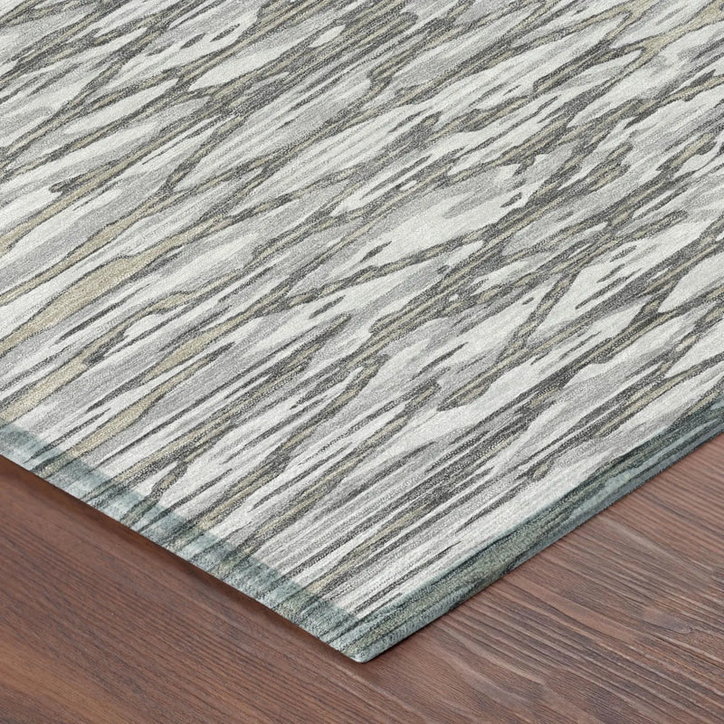 8' X 10' Gray And Pewter Abstract Washable Indoor Outdoor Area Rug Homeroots Outdoor