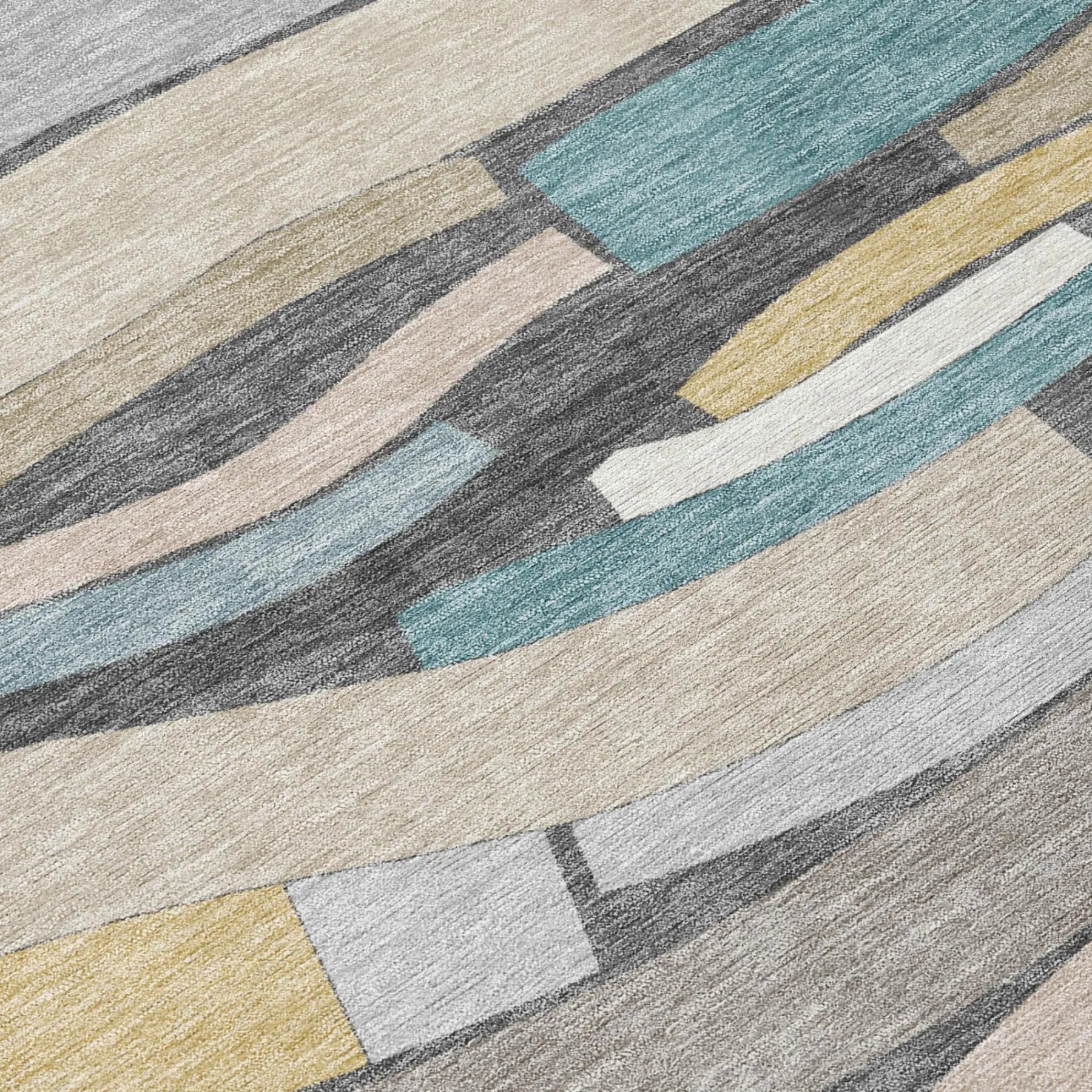 8' X 10' Gray And Pewter Striped Washable Indoor Outdoor Area Rug Homeroots Outdoor