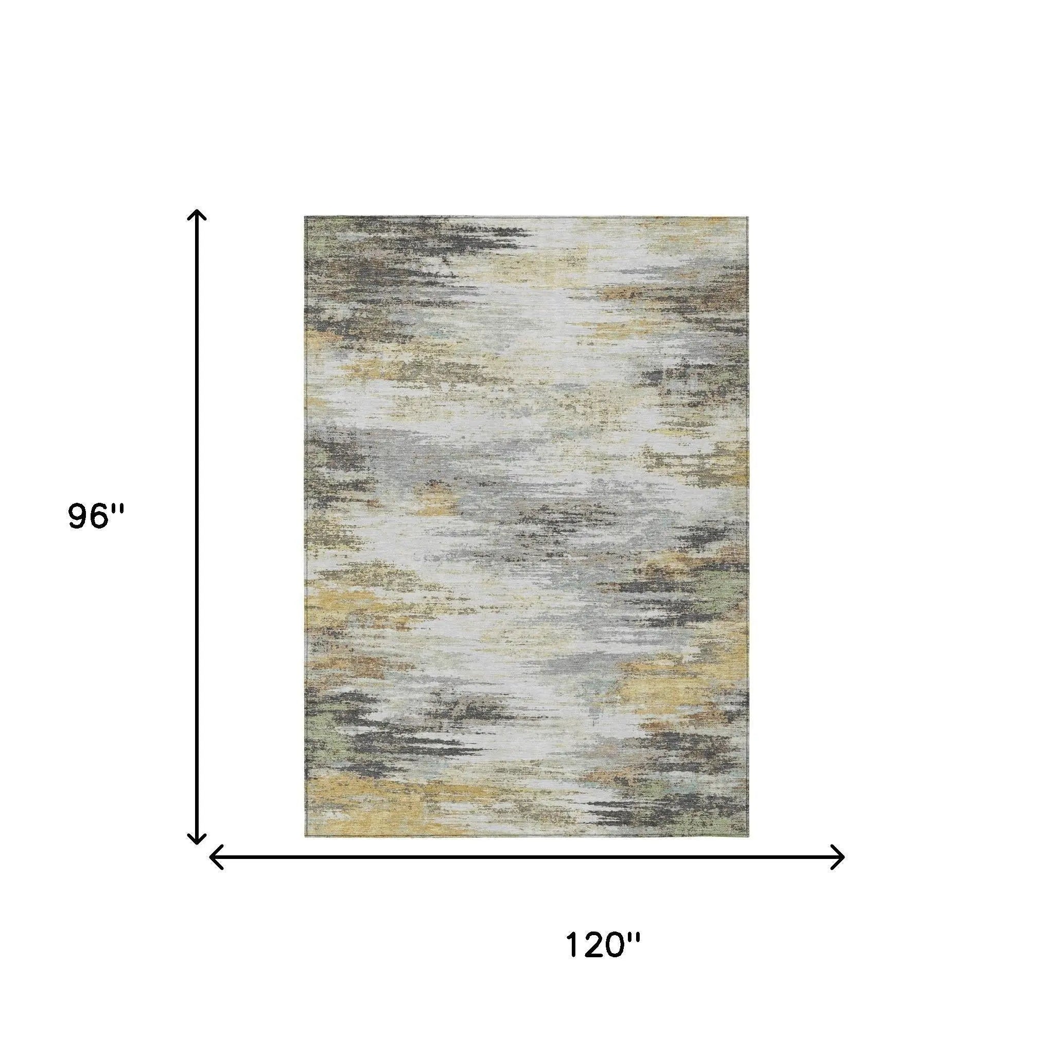 8' X 10' Gray And Silver Abstract Washable Indoor Outdoor Area Rug Homeroots Outdoor