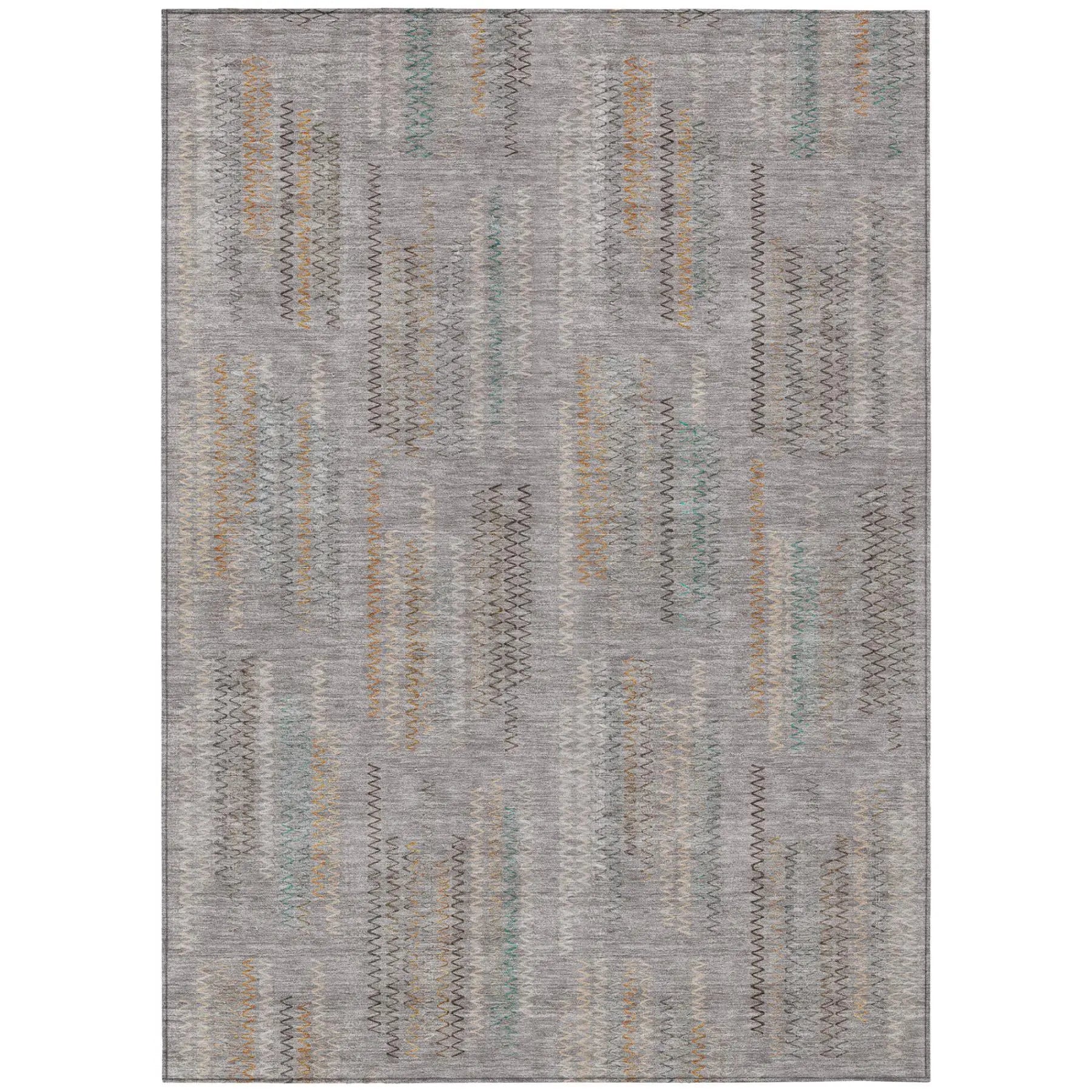 8' X 10' Gray And Silver Abstract Washable Indoor Outdoor Area Rug Homeroots Outdoor