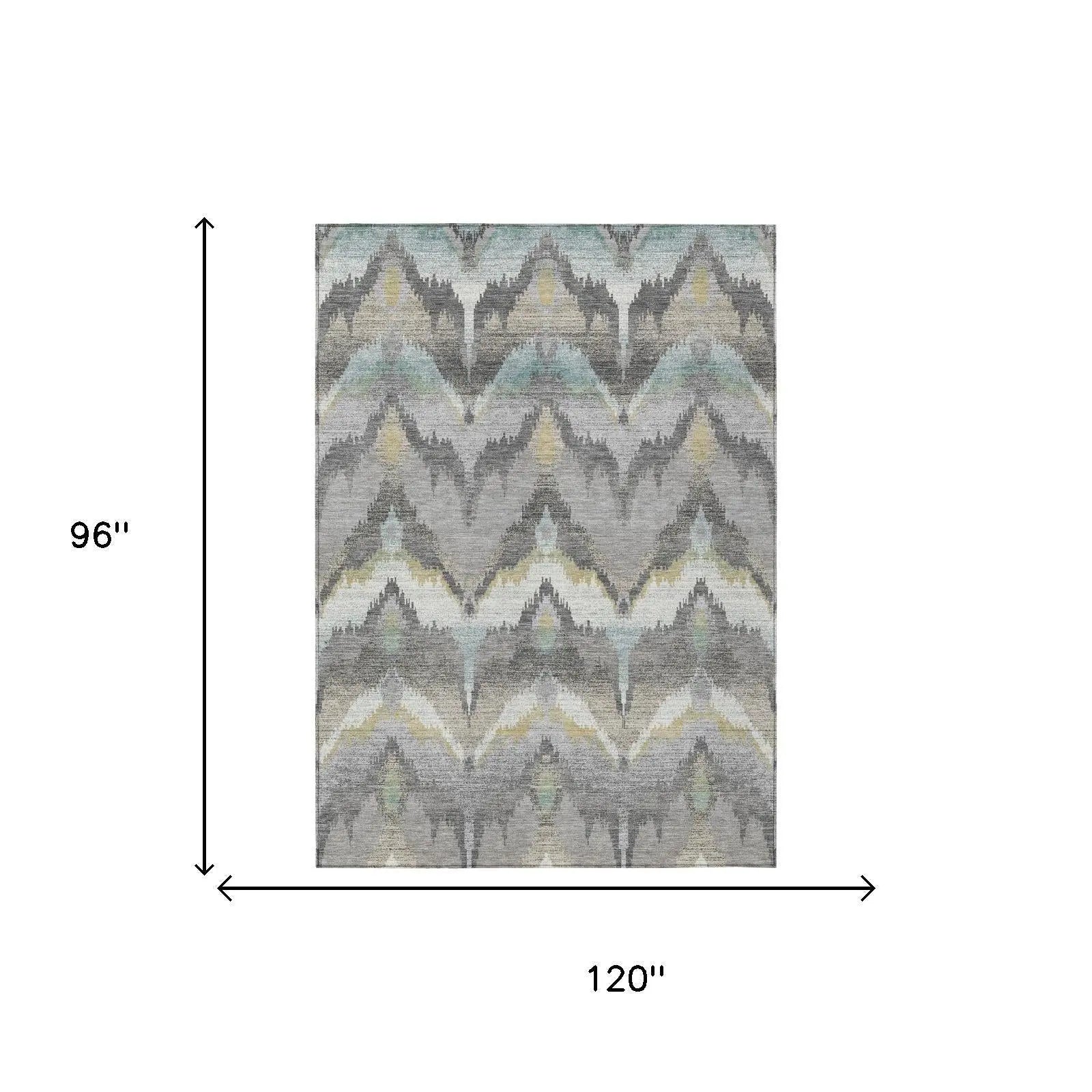 8' X 10' Gray And Silver Abstract Washable Indoor Outdoor Area Rug Homeroots Outdoor