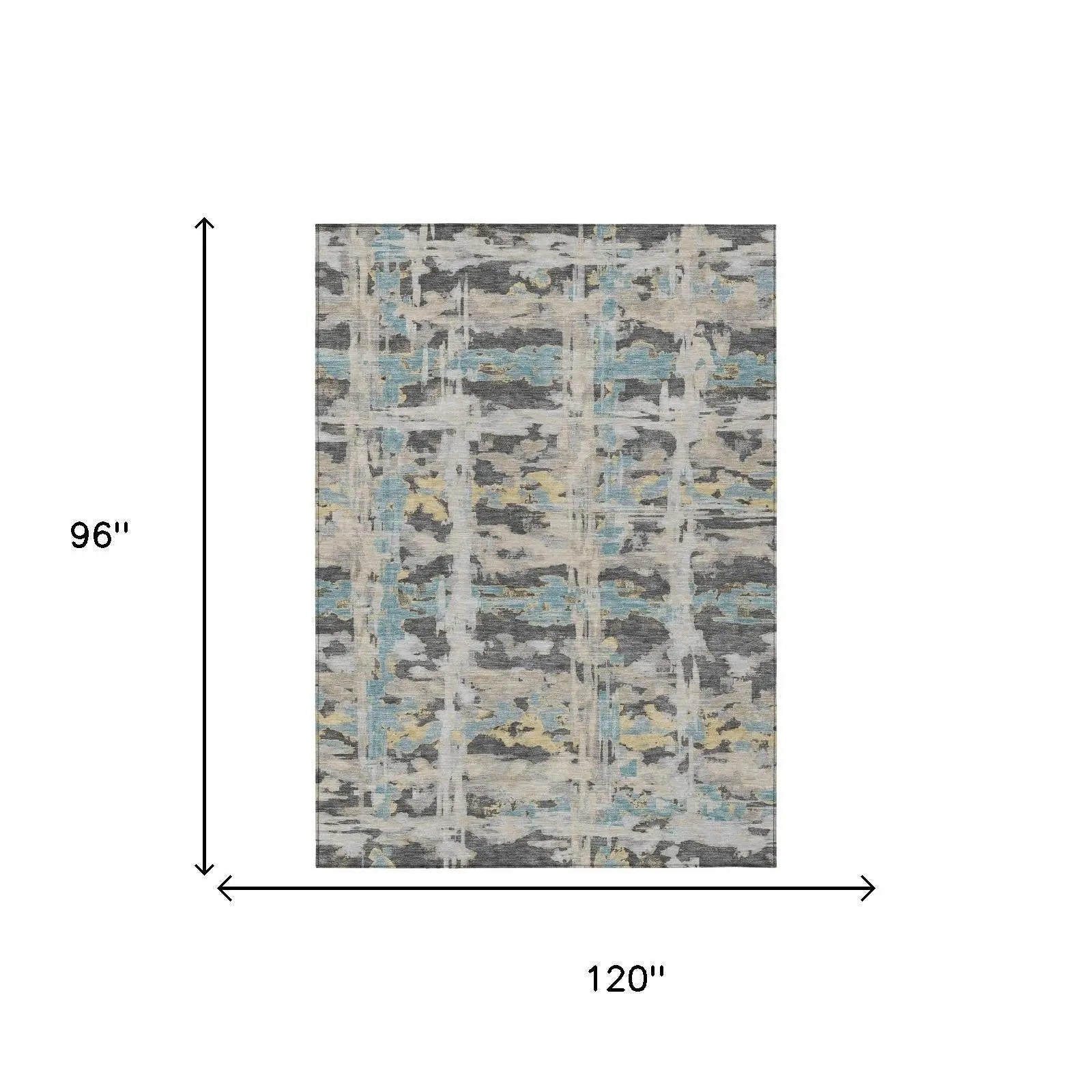 8' X 10' Gray And Silver Abstract Washable Indoor Outdoor Area Rug Homeroots Outdoor
