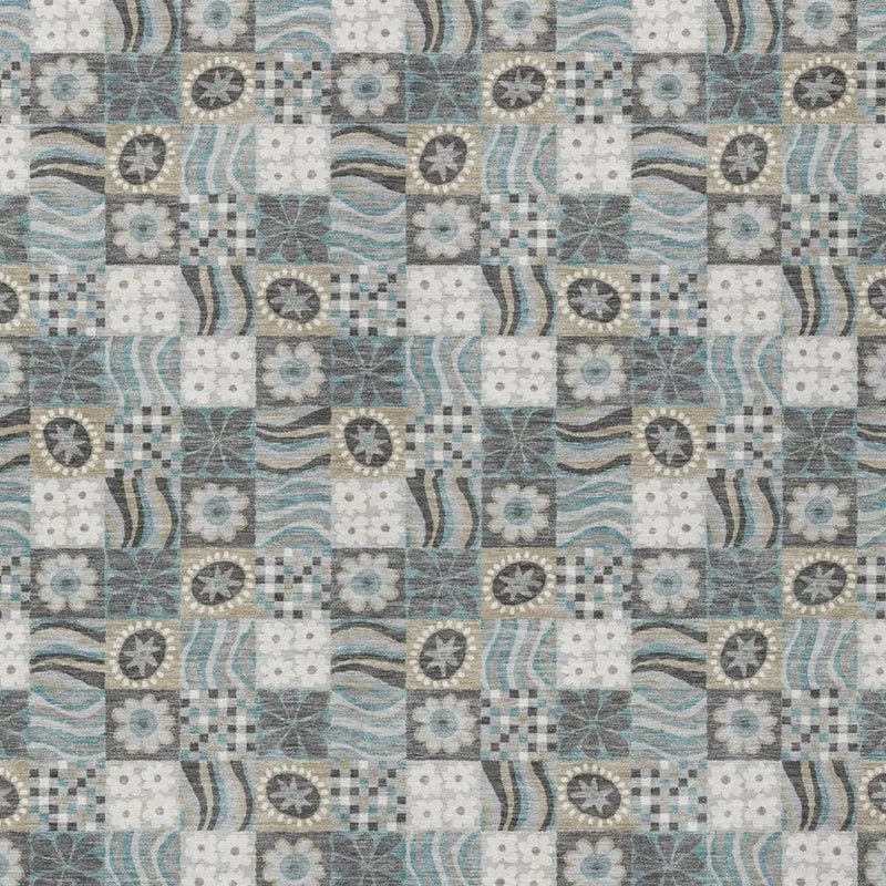 8' X 10' Gray And Silver Floral Washable Indoor Outdoor Area Rug Homeroots Outdoor