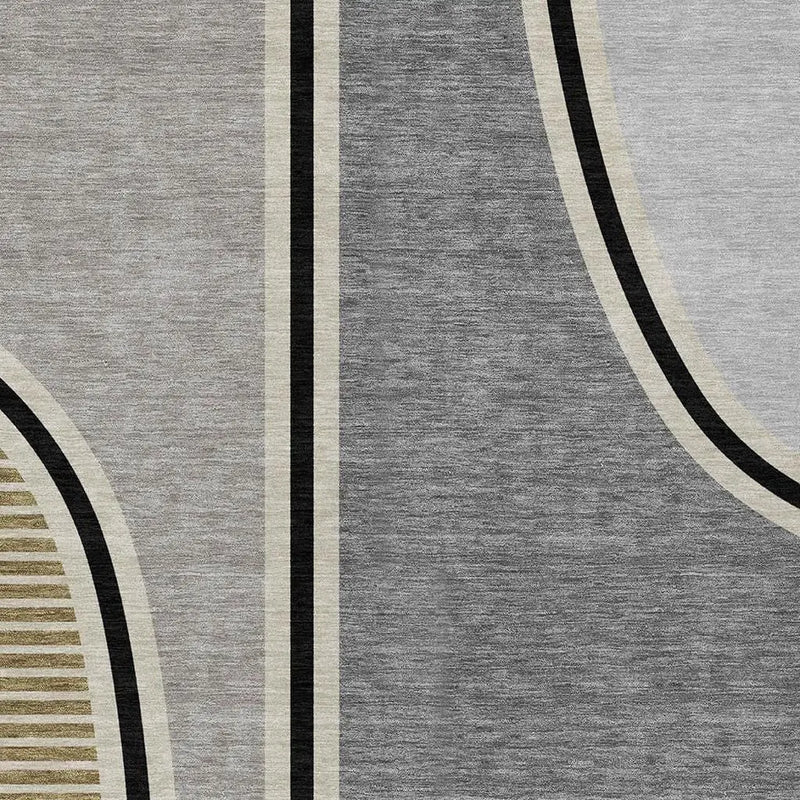 8' X 10' Gray And Silver Geometric Washable Indoor Outdoor Area Rug Homeroots Outdoor