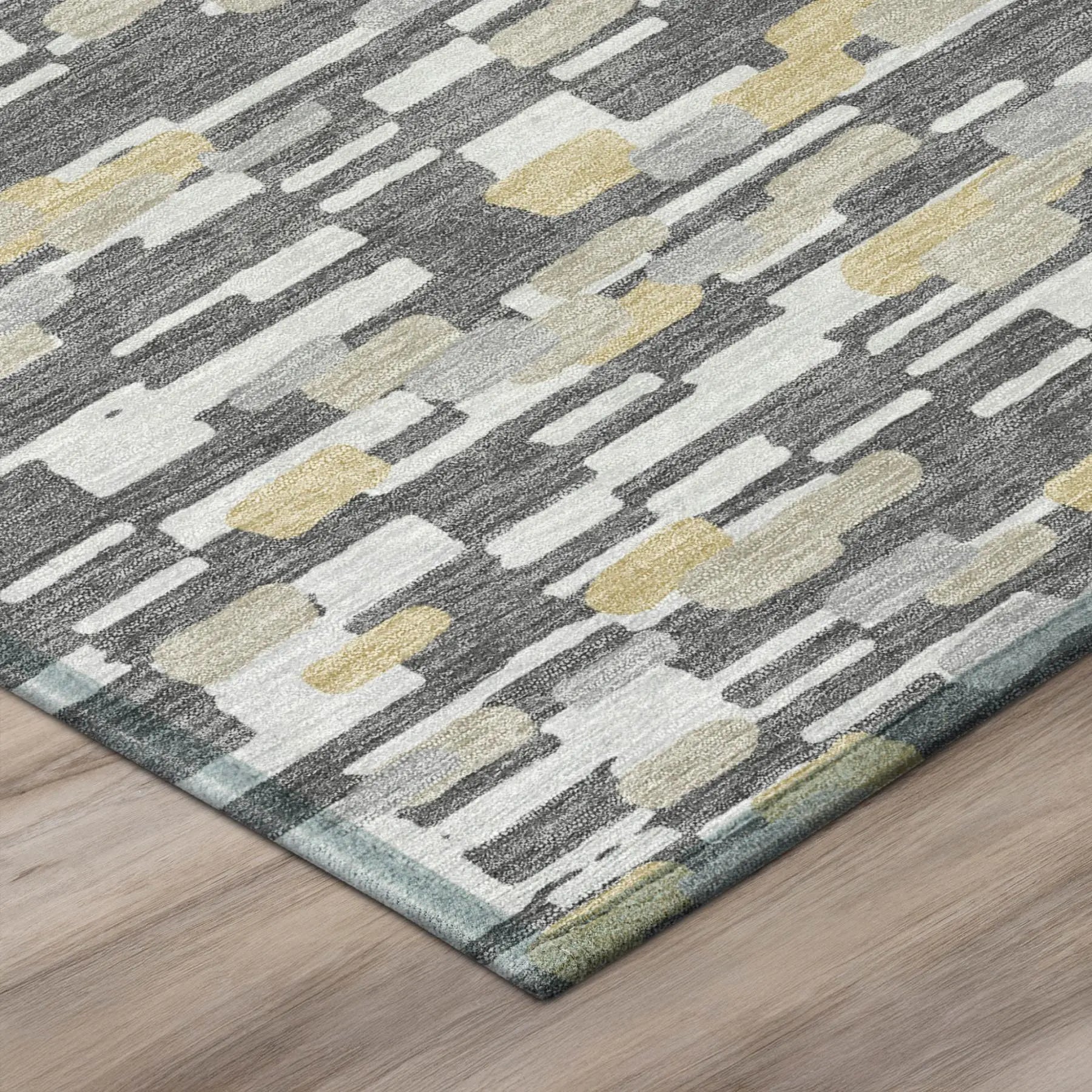 8' X 10' Gray And Silver Geometric Washable Indoor Outdoor Area Rug Homeroots Outdoor