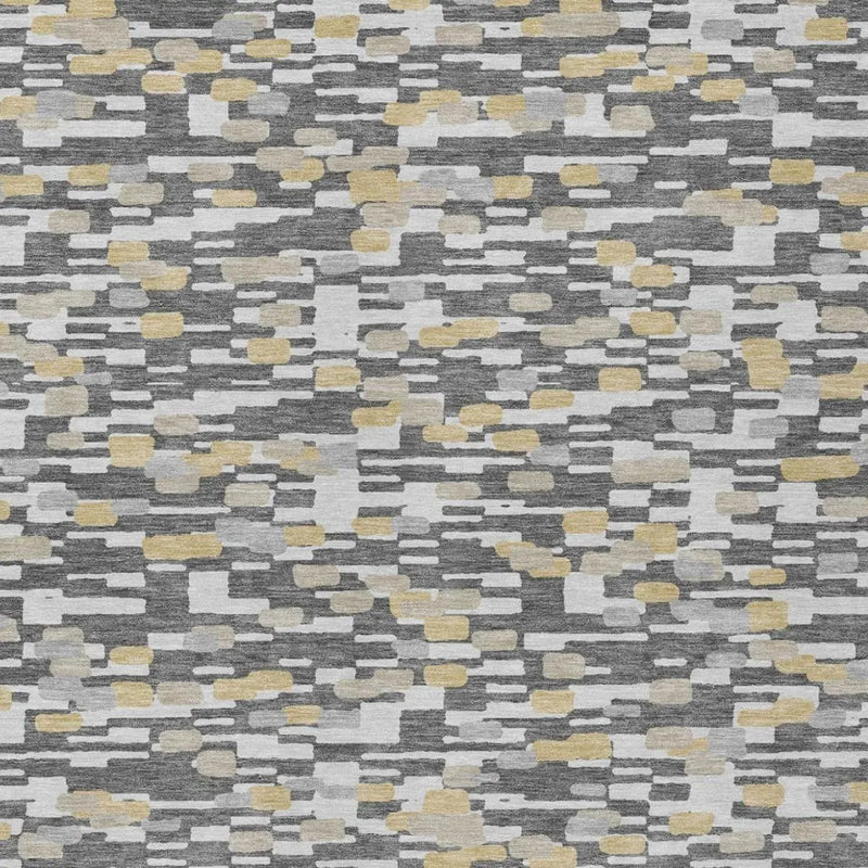 8' X 10' Gray And Silver Geometric Washable Indoor Outdoor Area Rug Homeroots Outdoor