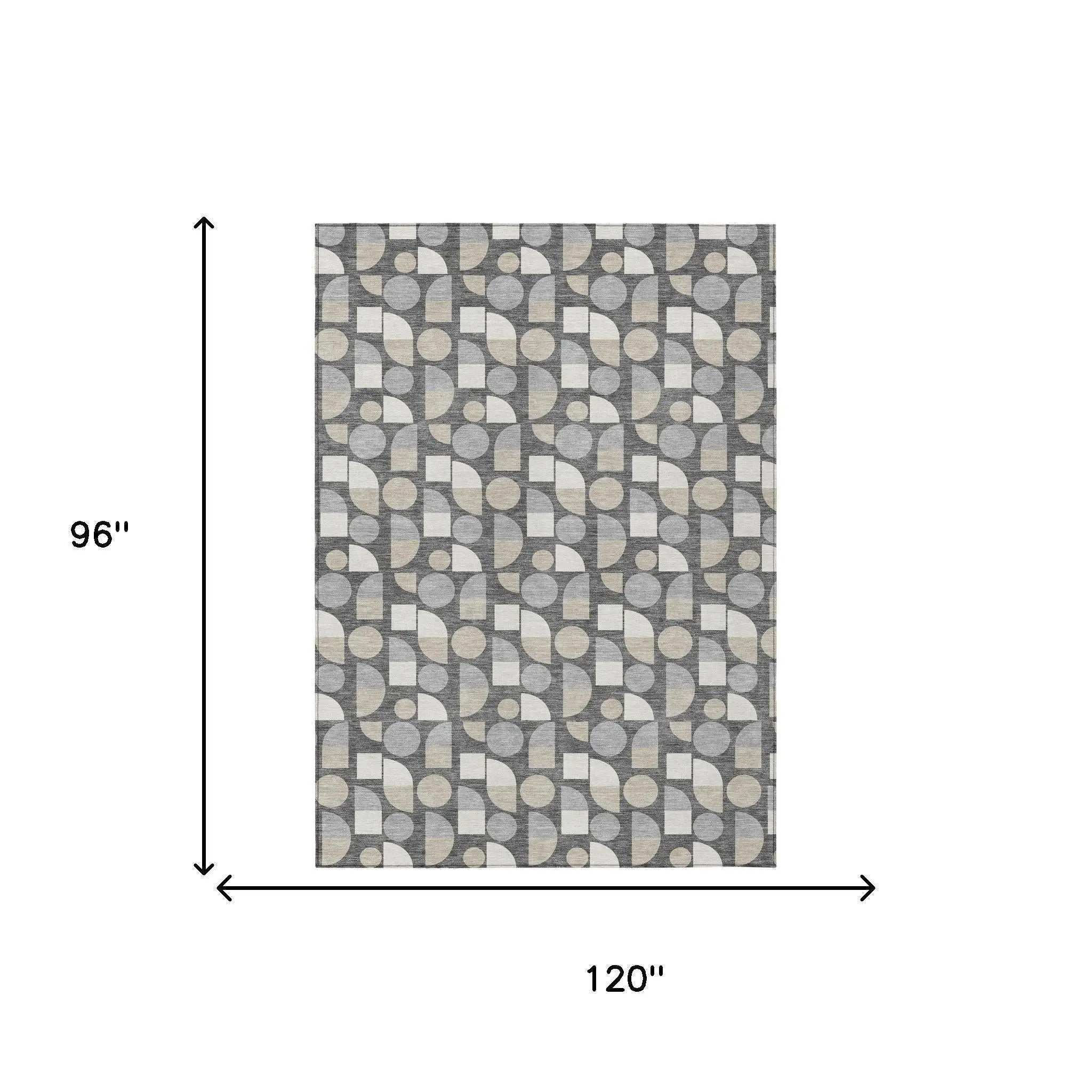 8' X 10' Gray And Silver Geometric Washable Indoor Outdoor Area Rug Homeroots Outdoor