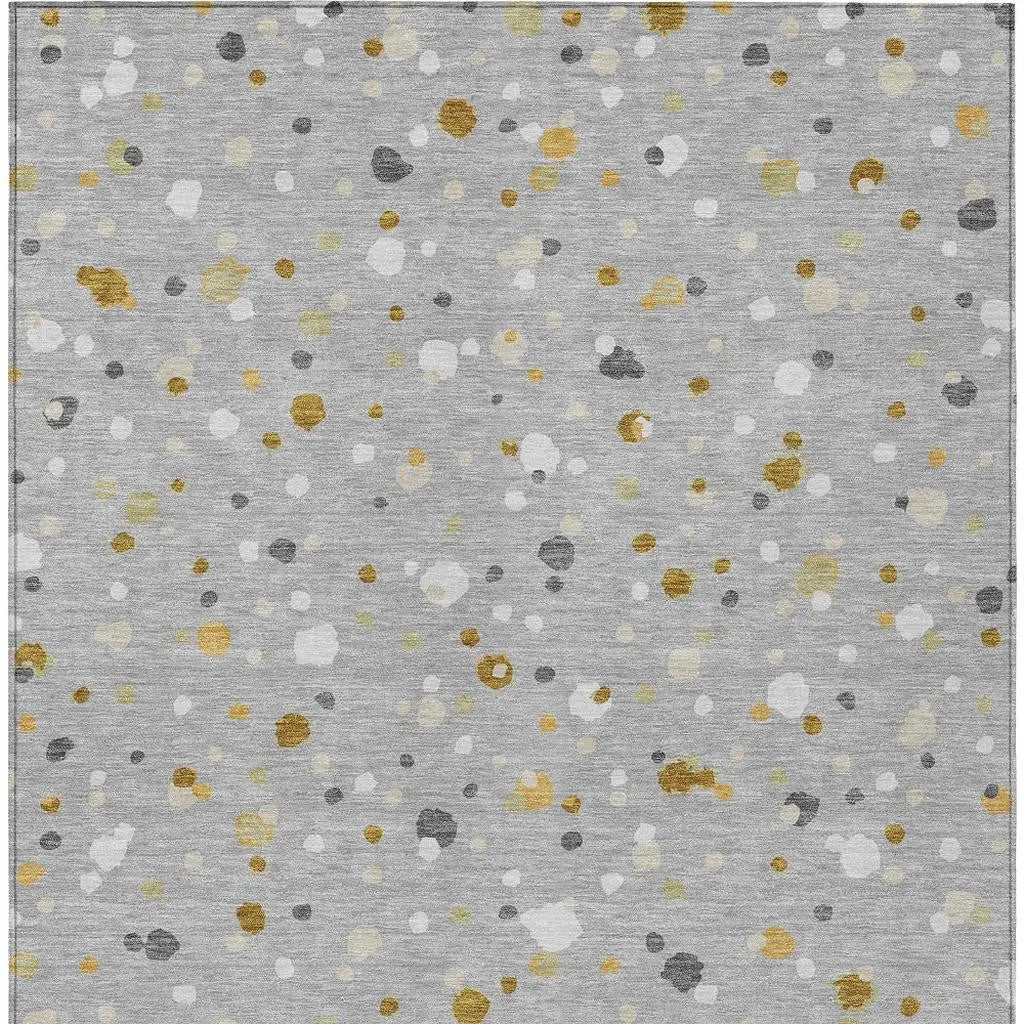 8' X 10' Gray And Silver Geometric Washable Indoor Outdoor Area Rug Homeroots Outdoor