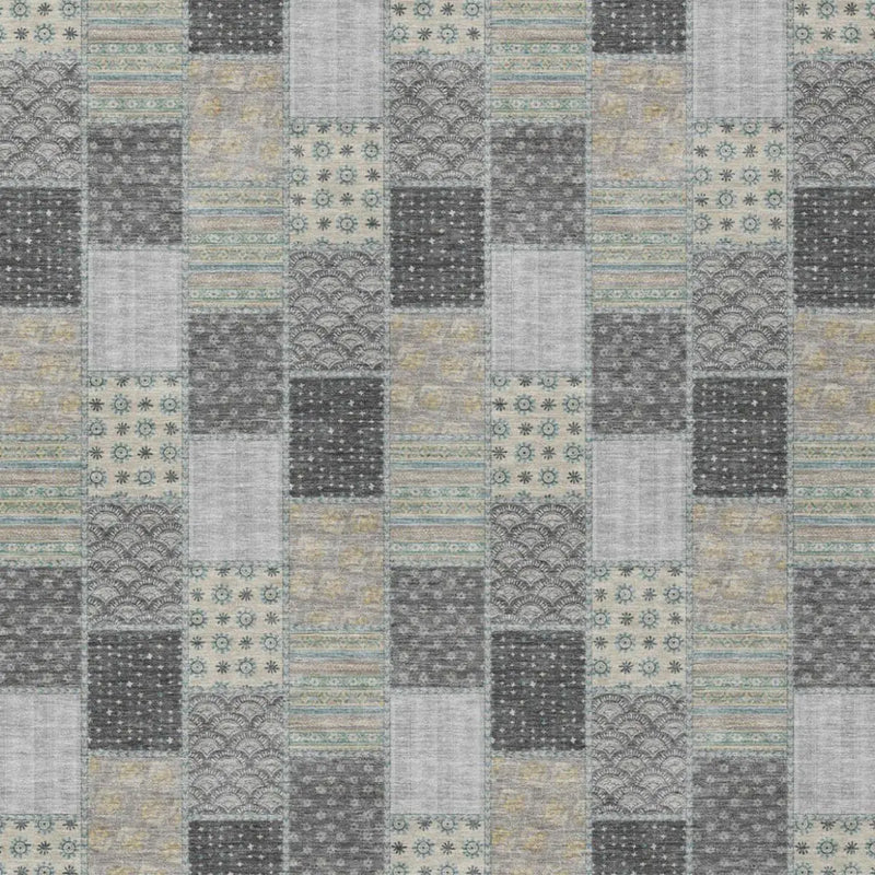 8' X 10' Gray And Silver Patchwork Washable Indoor Outdoor Area Rug Homeroots Outdoor