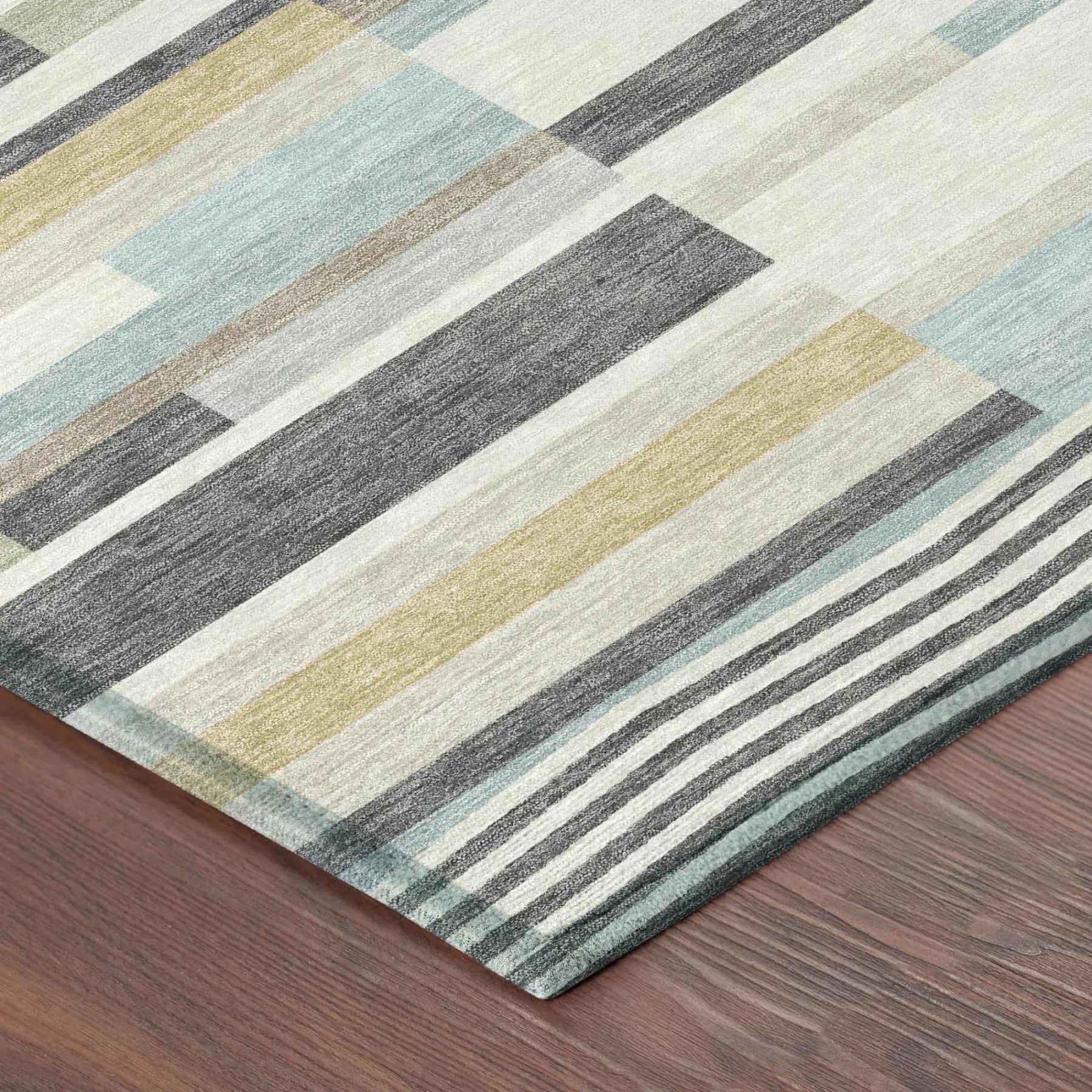 8' X 10' Gray And Silver Striped Washable Indoor Outdoor Area Rug Homeroots Outdoor