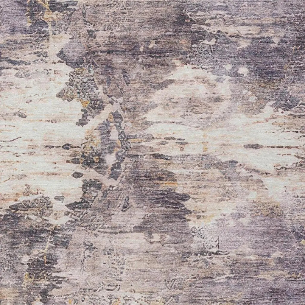 8' X 10' Gray And Tan Abstract Washable Indoor Outdoor Area Rug Homeroots Outdoor