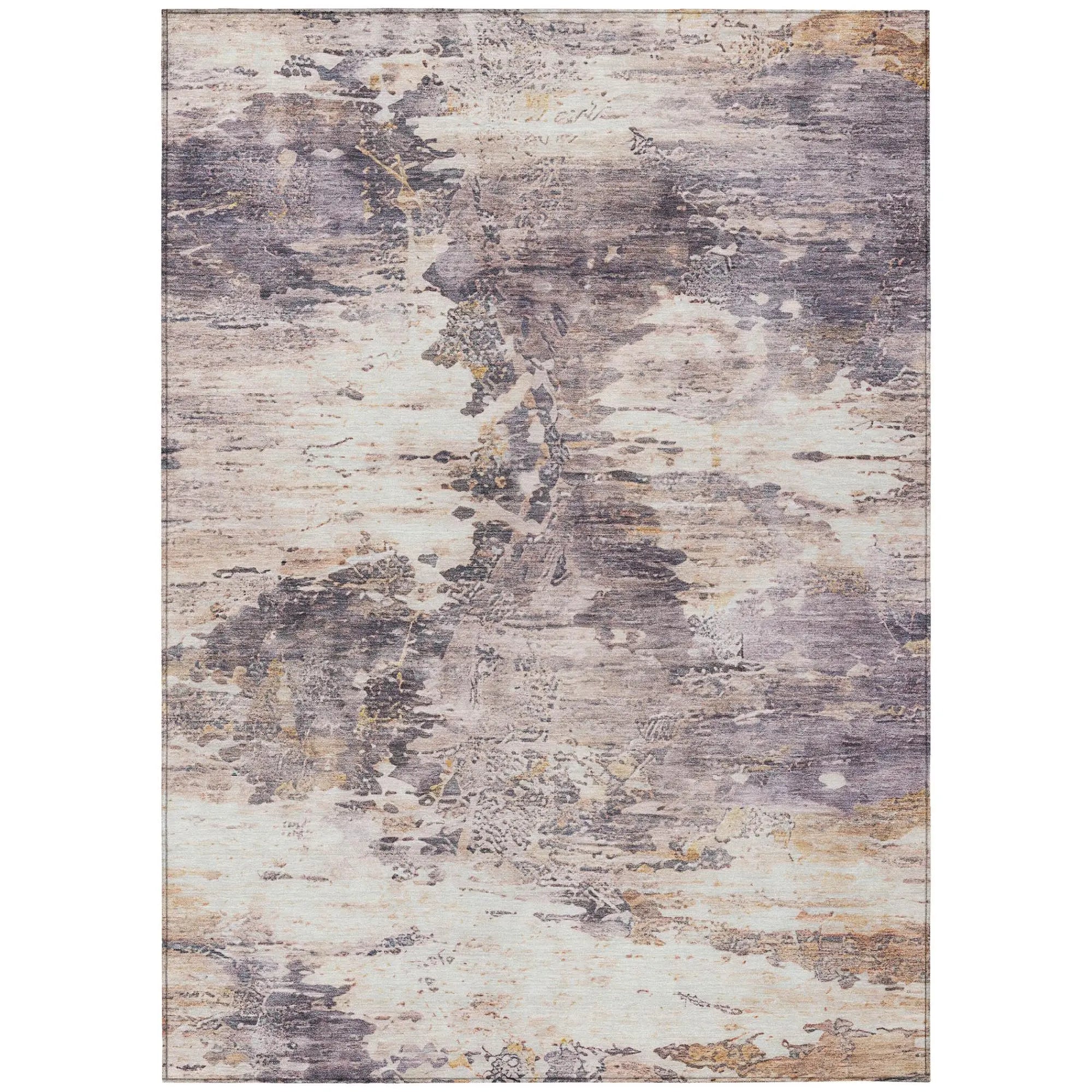 8' X 10' Gray And Tan Abstract Washable Indoor Outdoor Area Rug Homeroots Outdoor
