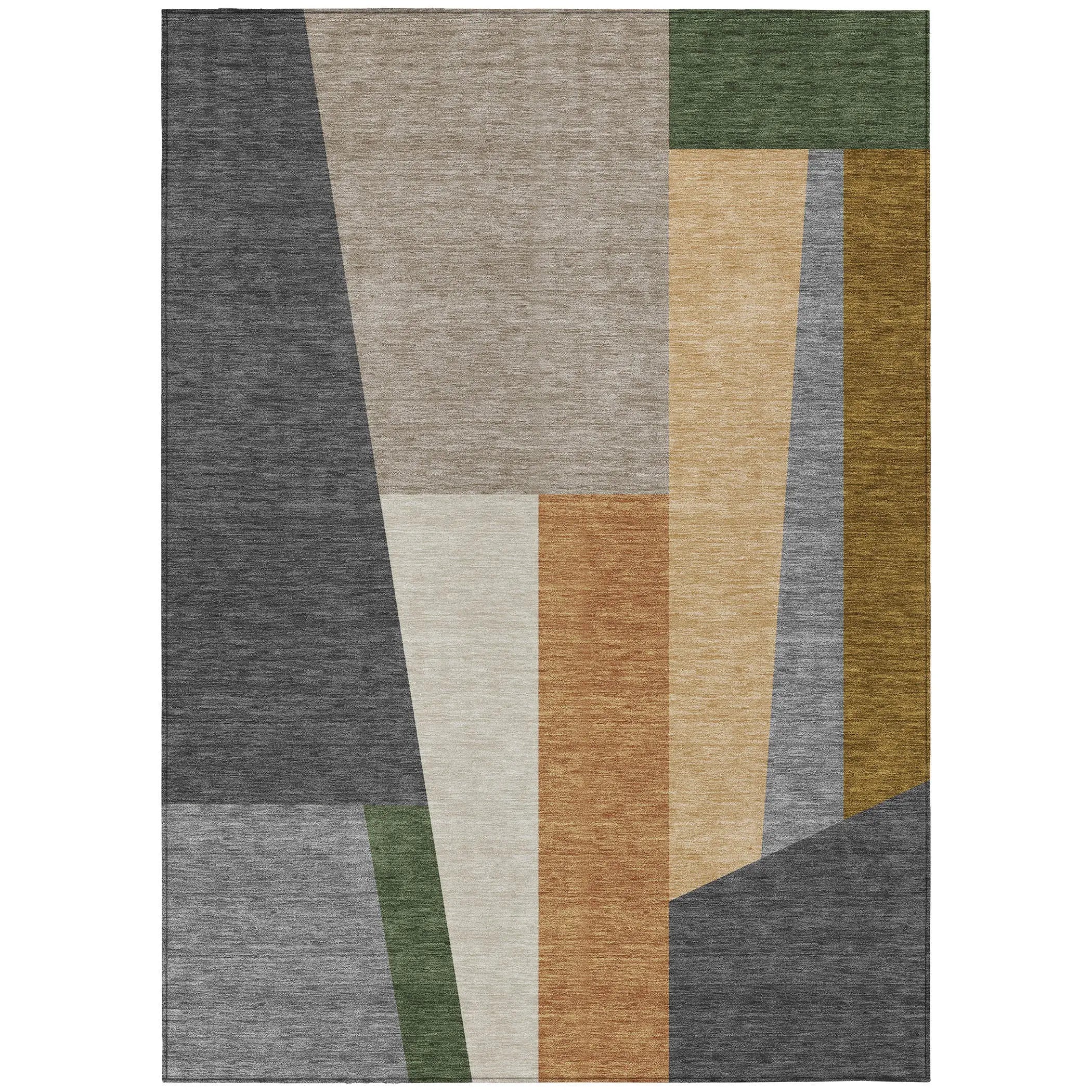 8' X 10' Gray And Taupe Geometric Washable Indoor Outdoor Area Rug Homeroots Outdoor
