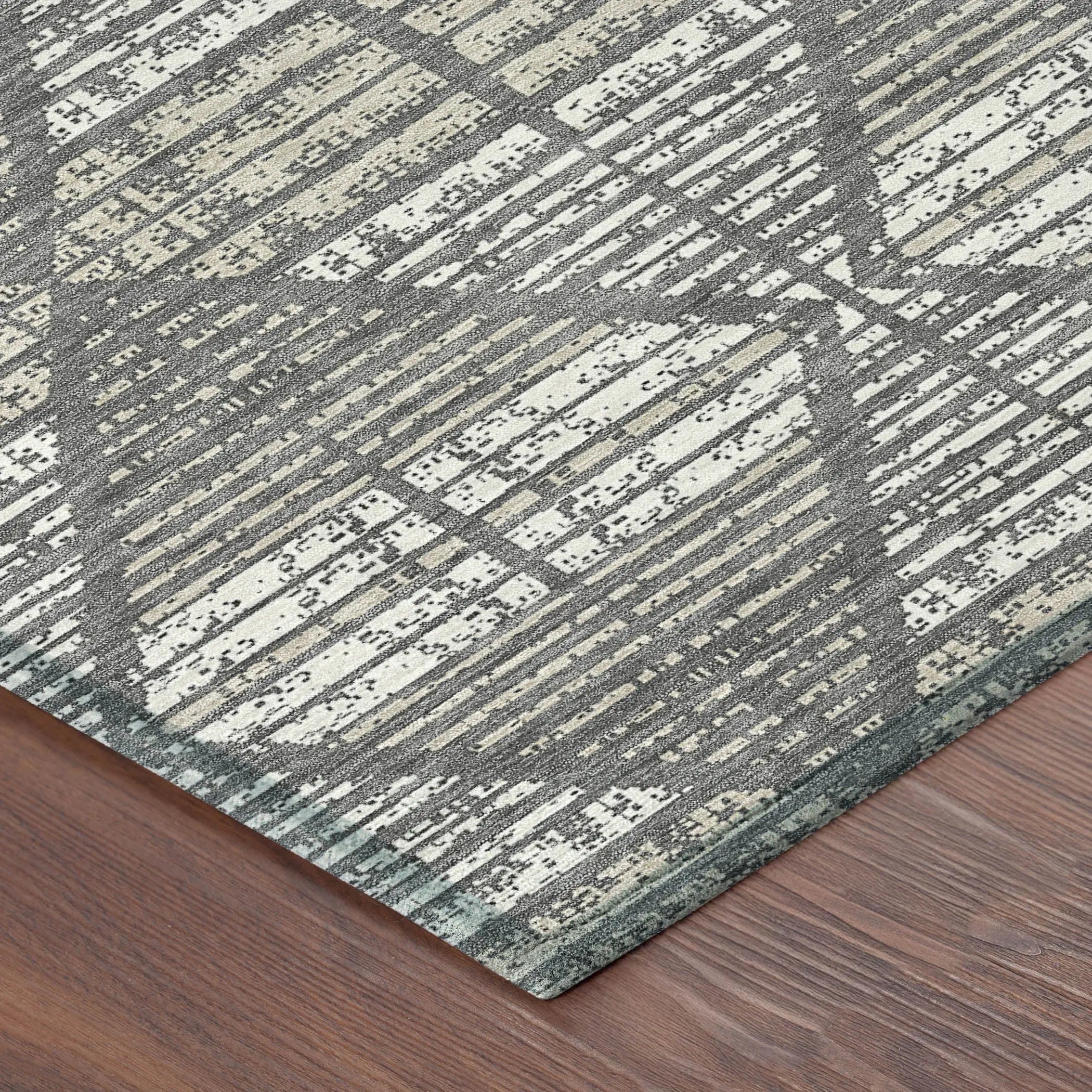 8' X 10' Gray And Taupe Geometric Washable Indoor Outdoor Area Rug Homeroots Outdoor