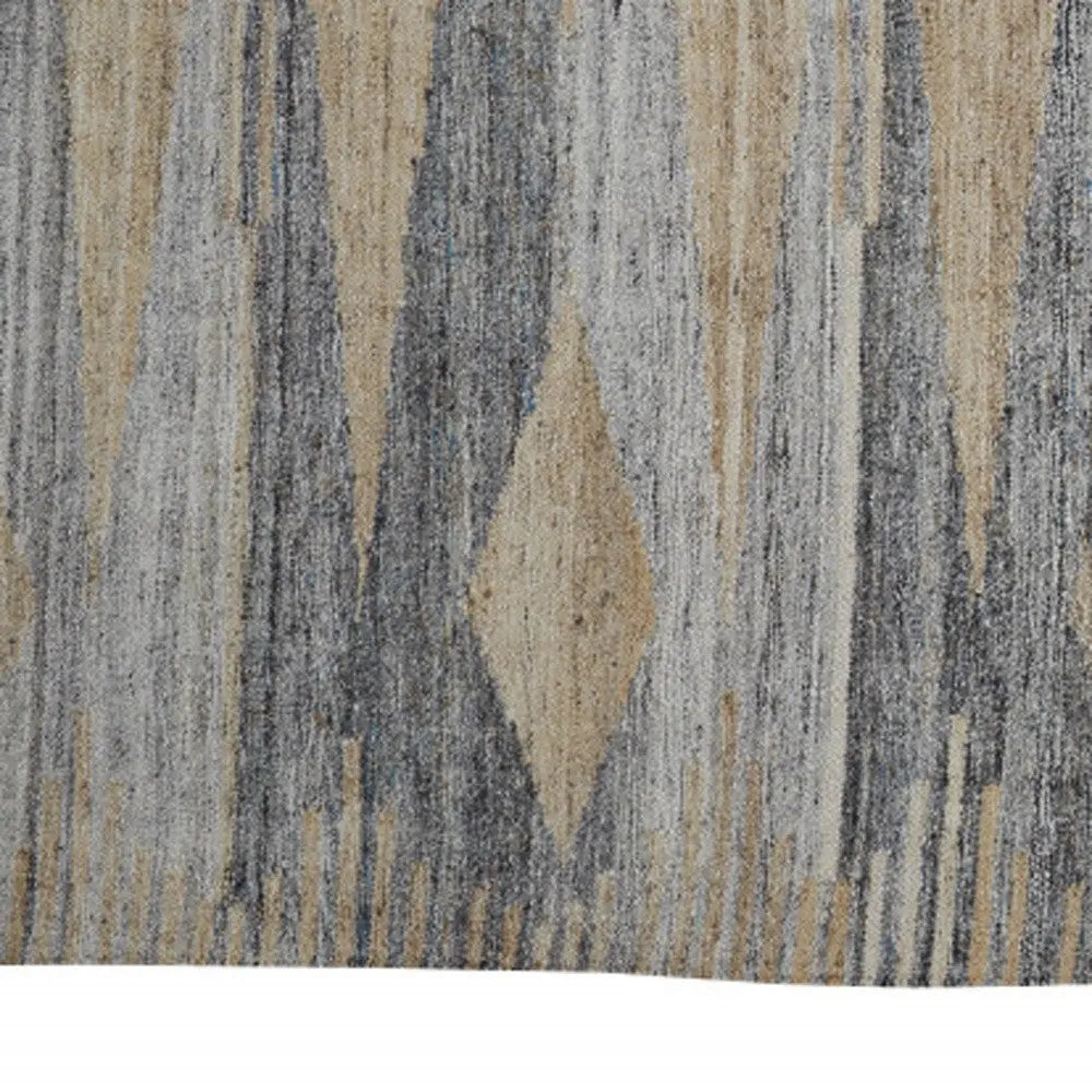 8' X 10' Gray Black And Brown Abstract Hand Woven Area Rug With Fringe Homeroots Outdoor