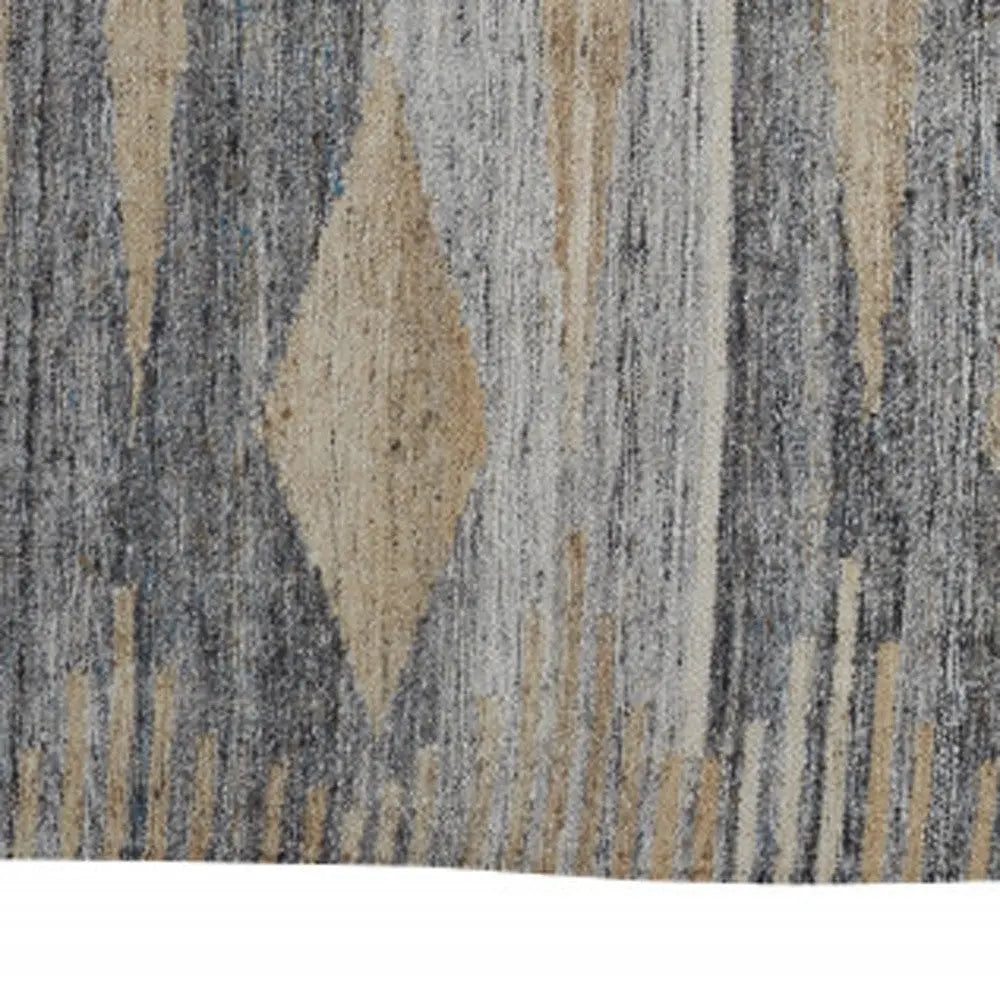 8' X 10' Gray Black And Brown Abstract Hand Woven Area Rug With Fringe Homeroots Outdoor