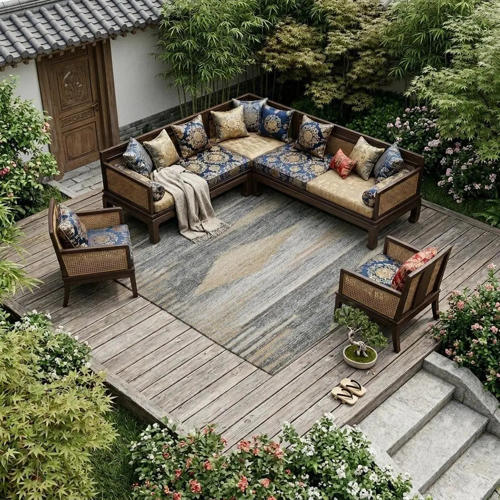 8' X 10' Gray Black And Brown Abstract Hand Woven Area Rug With Fringe Homeroots Outdoor
