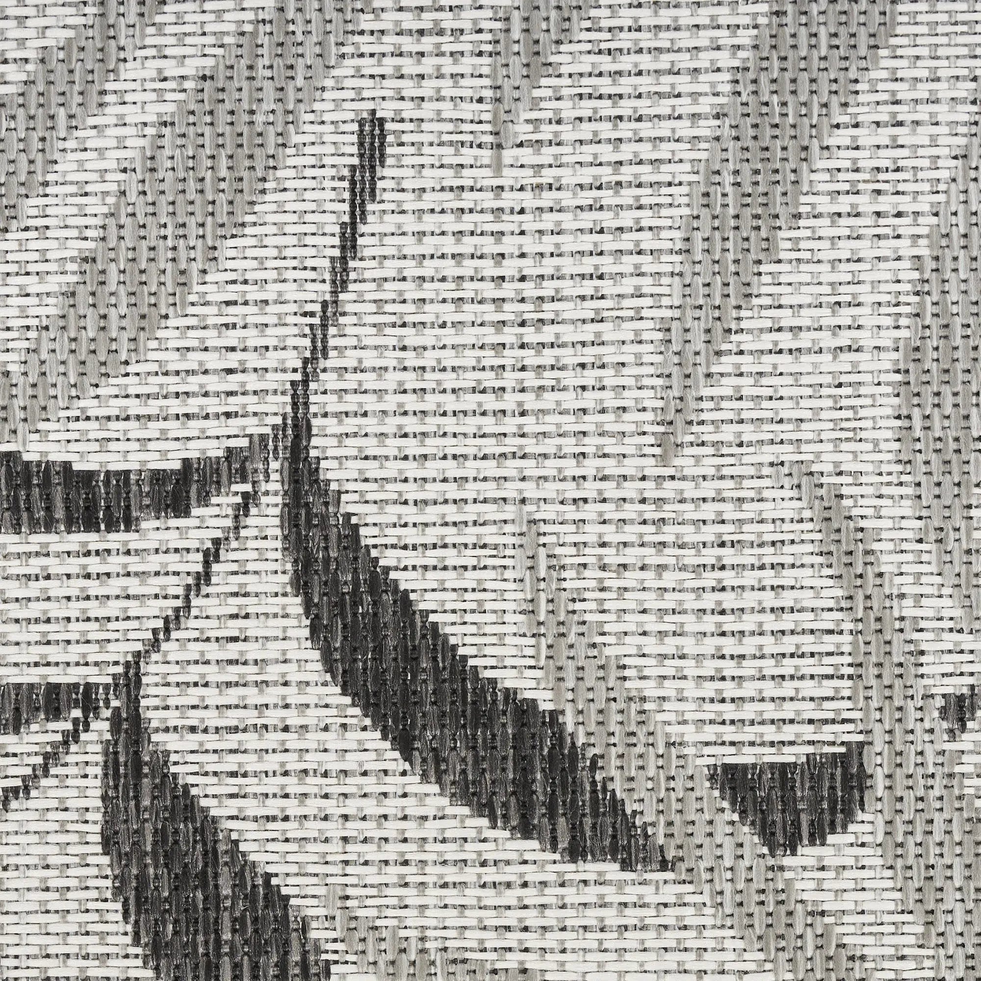 8' X 10' Gray Black And Ivory Palm Leaf Indoor Outdoor Area Rug Homeroots Outdoor