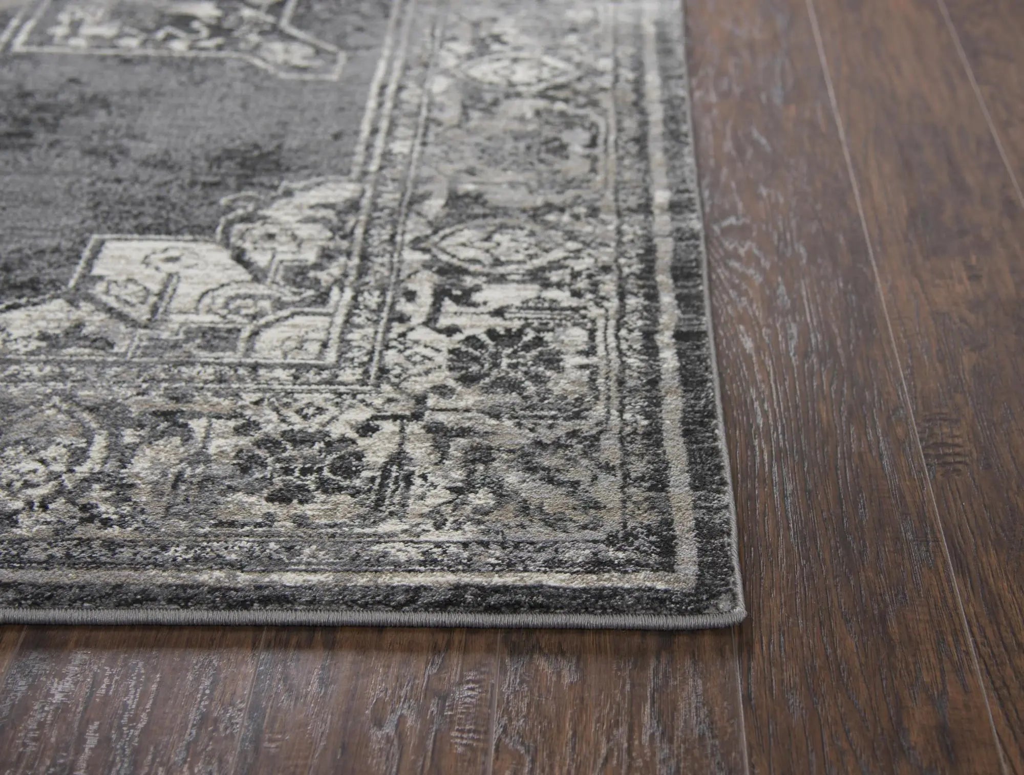 8' X 10' Gray Black Taupe Natural And Ivory Medallion Area Rug Homeroots Home Decor