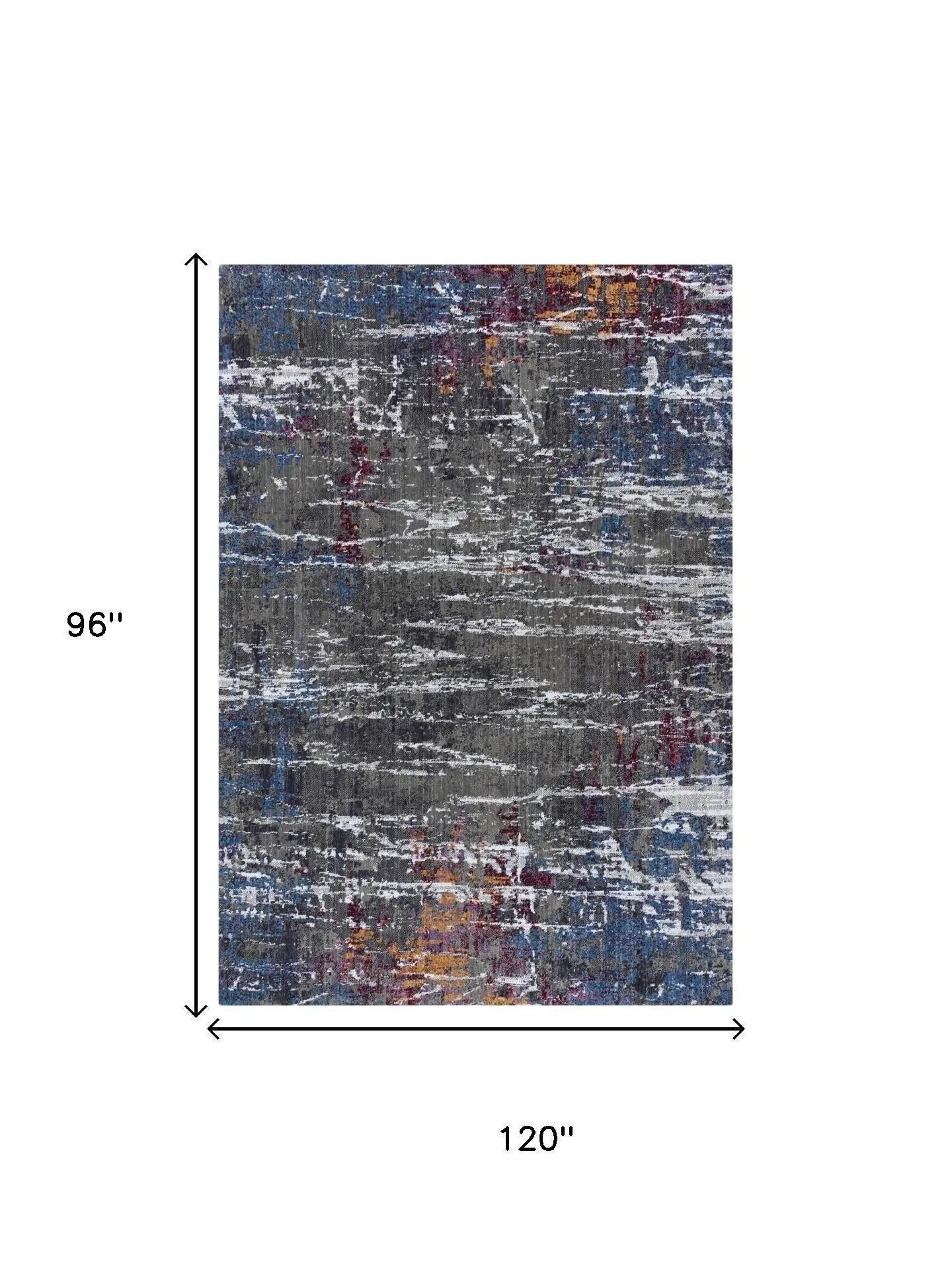 8' X 10' Gray Blue Pink Ivory And Orange Abstract Hand Carved Handmade Area Rug Homeroots Home Decor