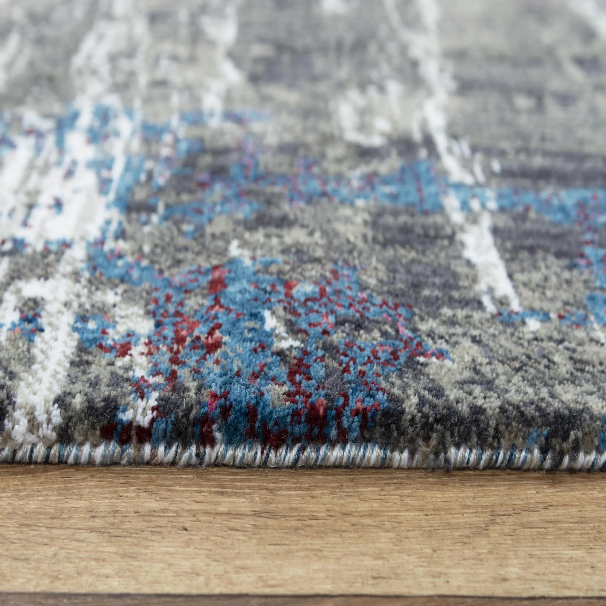 8' X 10' Gray Blue Pink Ivory And Orange Abstract Hand Carved Handmade Area Rug Homeroots Home Decor