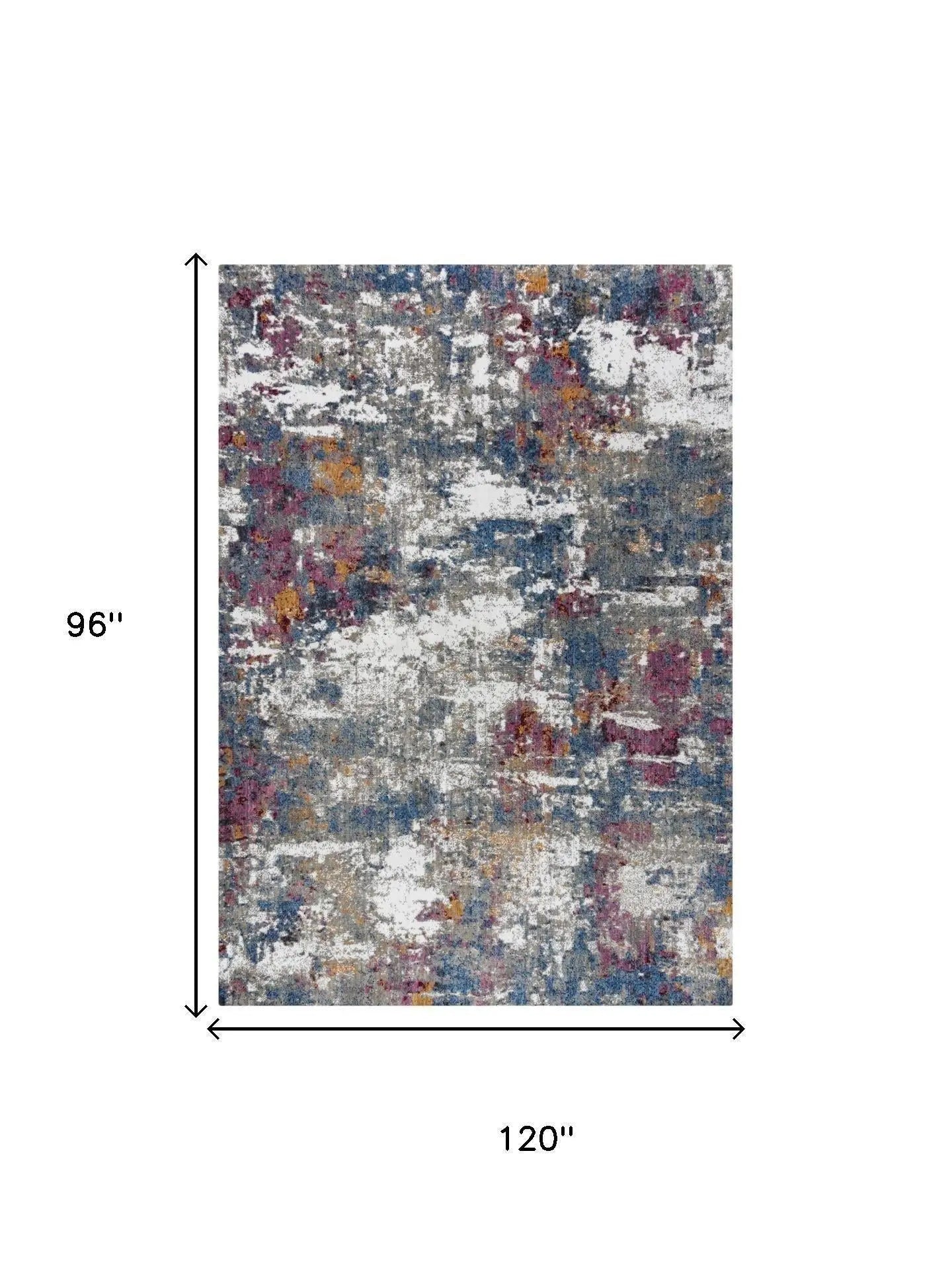 8' X 10' Gray Blue Pink Orange Red And Ivory Abstract Hand Carved Handmade Area Rug Homeroots Home Decor