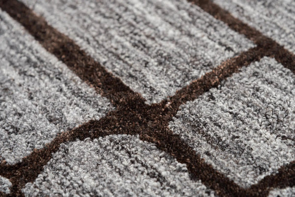 8' X 10' Gray Charcoal And Black Wool Abstract Hand Tufted Area Rug Homeroots Home Decor