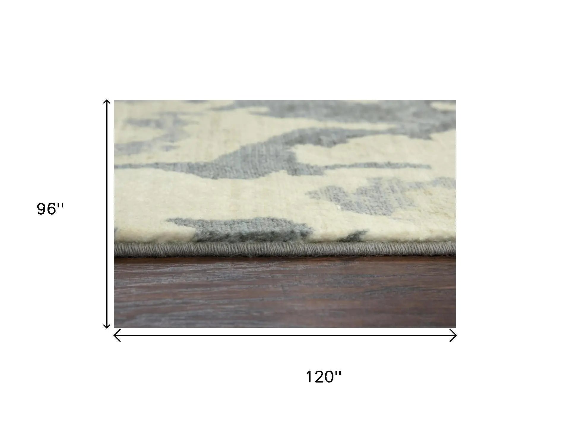 8' X 10' Gray Cream Yellow And Teal New Zealand Lambs Wool Abstract Hand Carved Handmade Area Rug Homeroots Home Decor