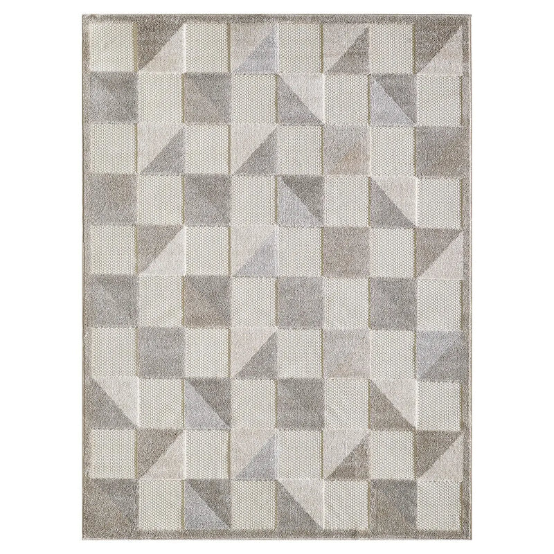 8' X 10' Gray Geometric Stain Resistant Indoor Outdoor Area Rug Homeroots Outdoor