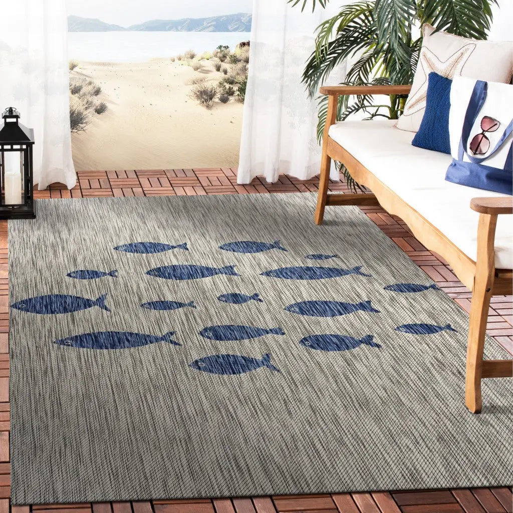 8' X 10' Gray Indoor Outdoor Area Rug Homeroots Outdoor