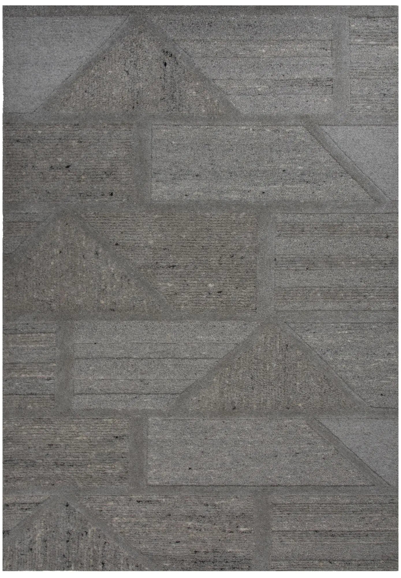8' X 10' Gray Light Gray And Dark Gray Wool Plaid Hand Tufted Area Rug Homeroots Home Decor