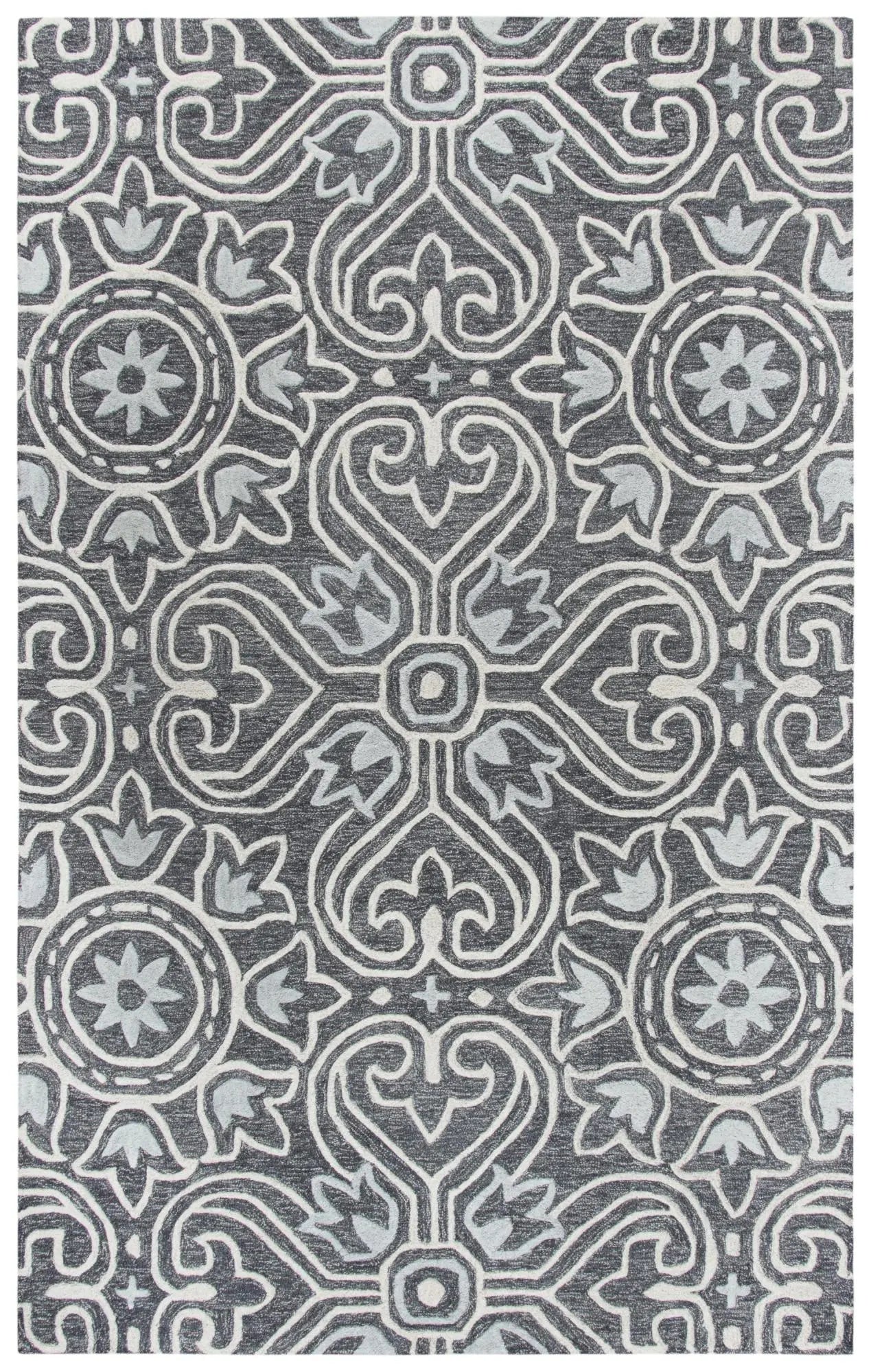 8' X 10' Gray Light Gray And Natural Wool Moroccan Hand Tufted Area Rug Homeroots Home Decor