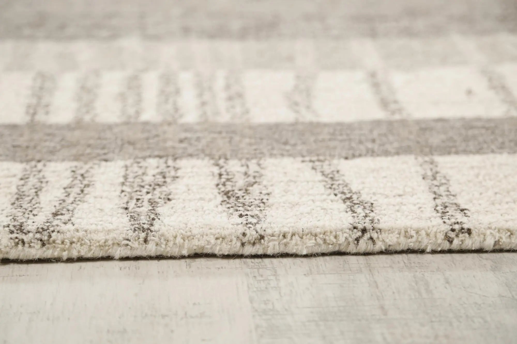 8' X 10' Gray Natural Dark Gray Light Gray And Ivory Wool Striped Hand Tufted Area Rug Homeroots Home Decor