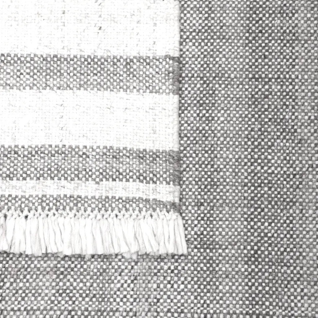 8' X 10' Gray Striped Handmade Indoor Outdoor Area Rug Homeroots Outdoor