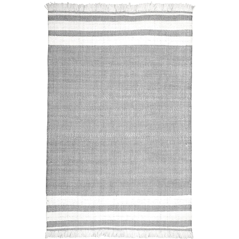 8' X 10' Gray Striped Handmade Indoor Outdoor Area Rug Homeroots Outdoor