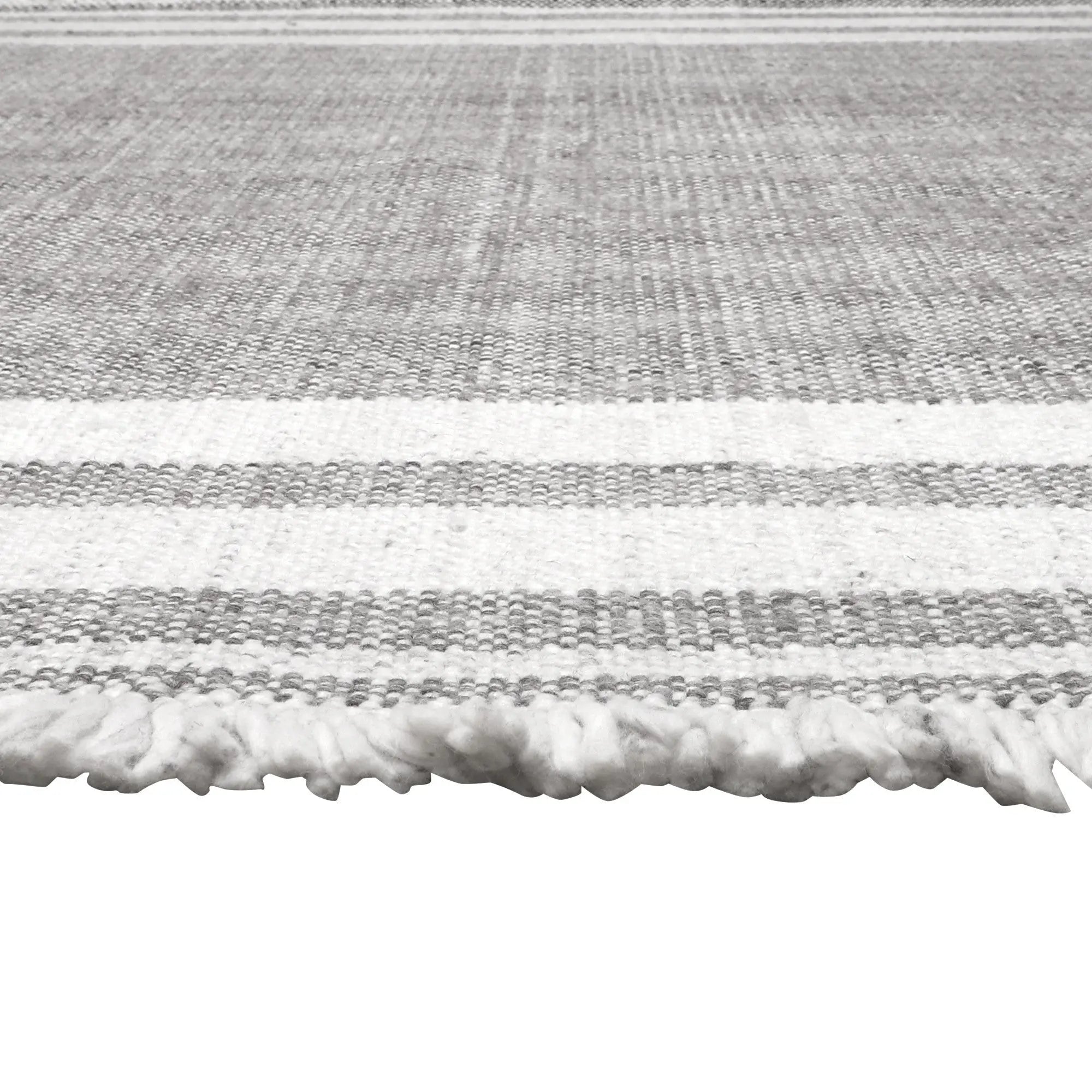 8' X 10' Gray Striped Handmade Indoor Outdoor Area Rug Homeroots Outdoor