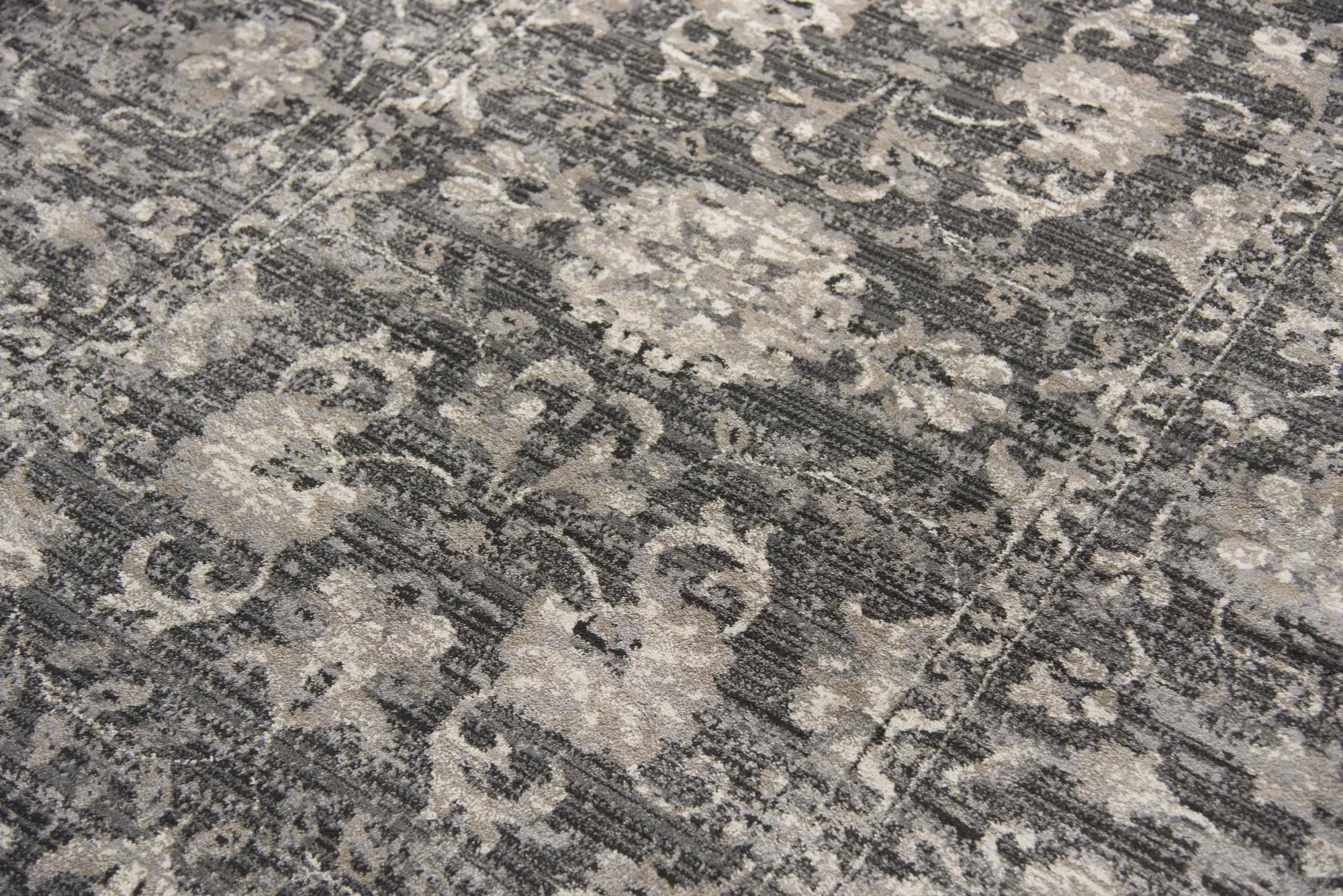 8' X 10' Gray Taupe Dark Gray Tan Ivory And Black Oriental Area Rug Homeroots Home Decor