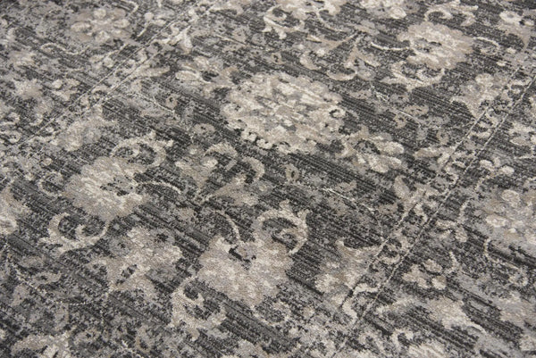8' X 10' Gray Taupe Dark Gray Tan Ivory And Black Oriental Area Rug Homeroots Home Decor