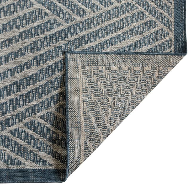 8' X 10' Gray and Blue Geometric Stain Resistant Indoor Outdoor Area Rug Homeroots Outdoor