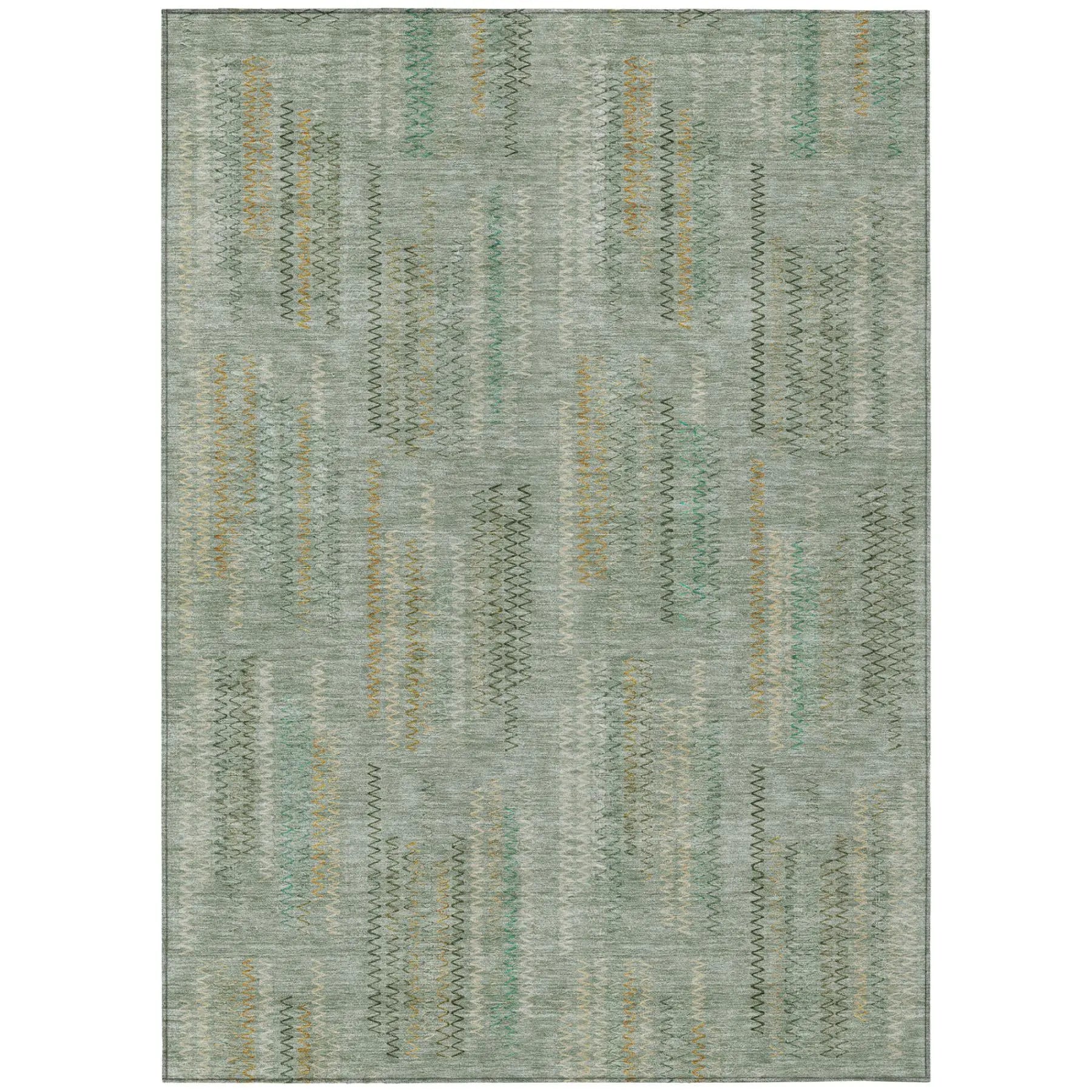 8' X 10' Green And Beige Abstract Washable Indoor Outdoor Area Rug Homeroots Outdoor