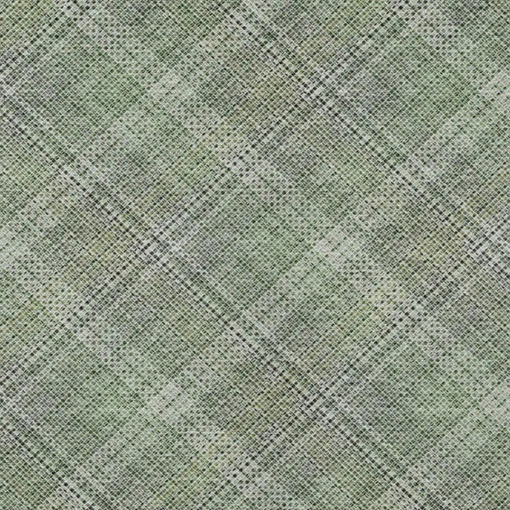 8' X 10' Green And Beige Plaid Washable Indoor Outdoor Area Rug Homeroots Outdoor