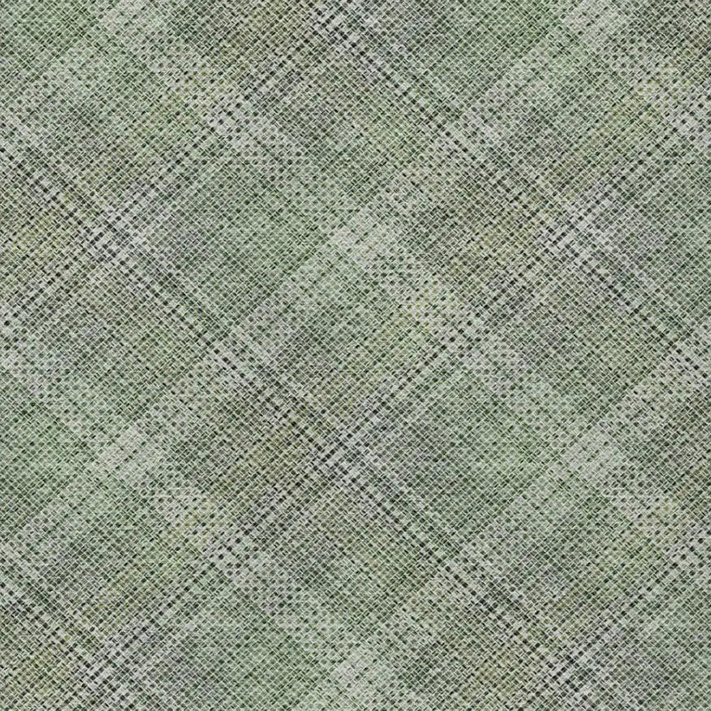 8' X 10' Green And Beige Plaid Washable Indoor Outdoor Area Rug Homeroots Outdoor