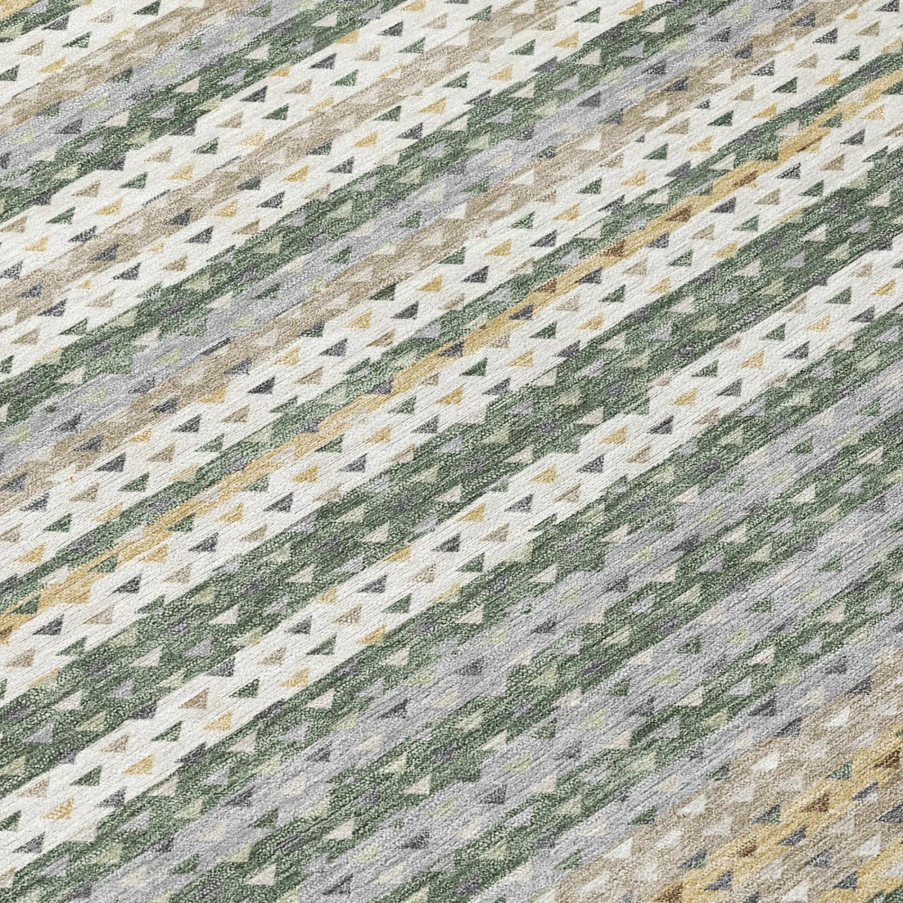 8' X 10' Green And Beige Striped Washable Indoor Outdoor Area Rug Homeroots Outdoor